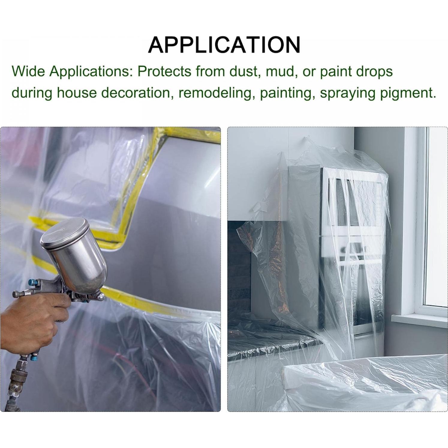 Película de Enmascarar Pre-Cinta uxcell 60cm x 15m Marrón 2Pcs