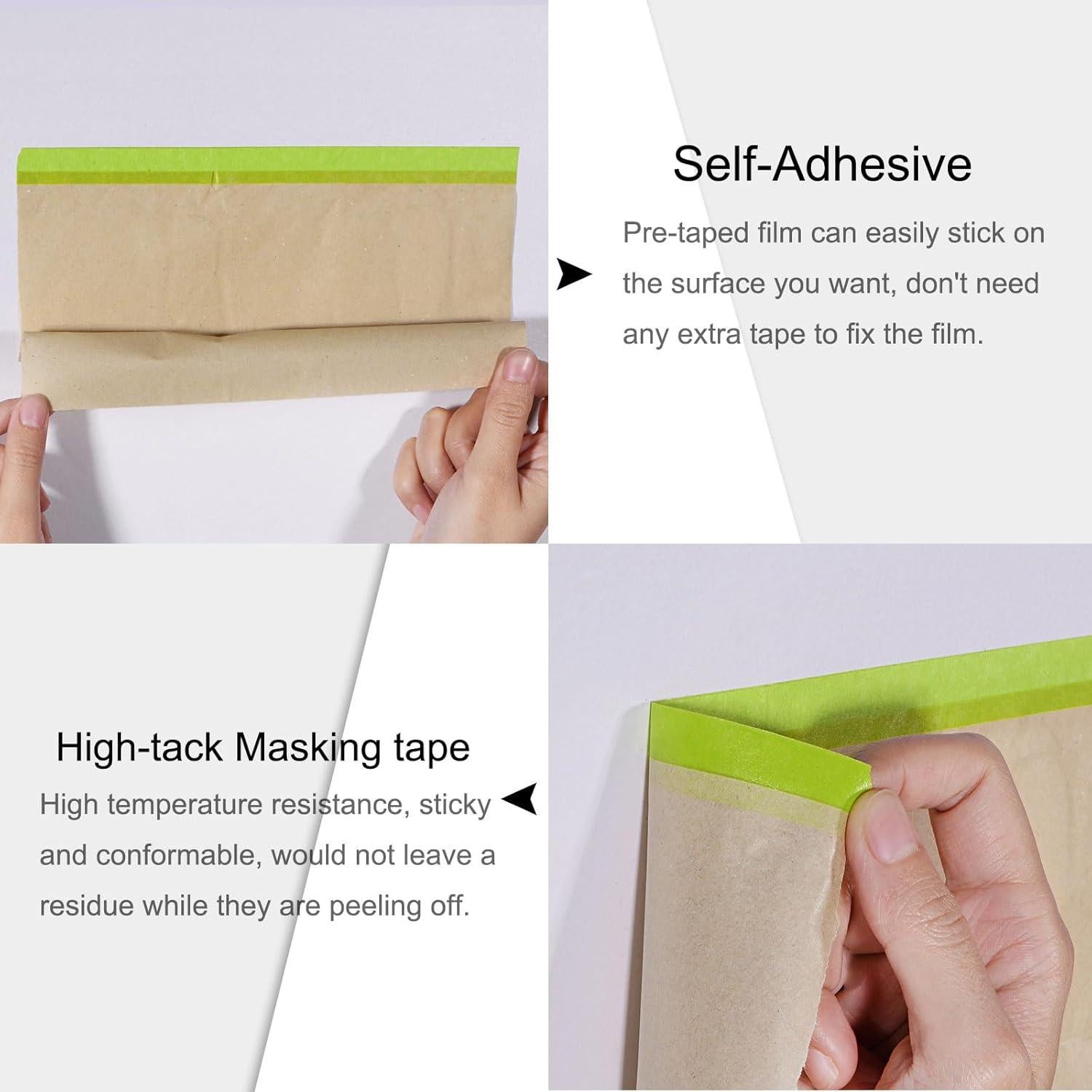 Cinta de Enmascarar Pre-Cinta uxcell 30 cm x 15 m Verde