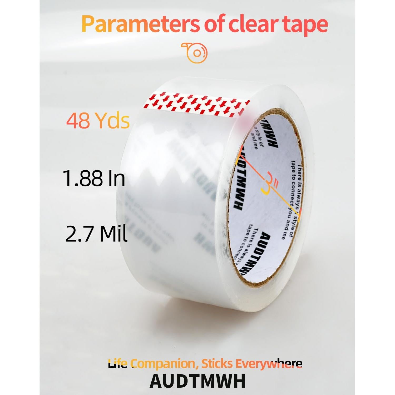 Cinta de Embalaje Transparente AUDTMWH 2 Rollos 87.91 m