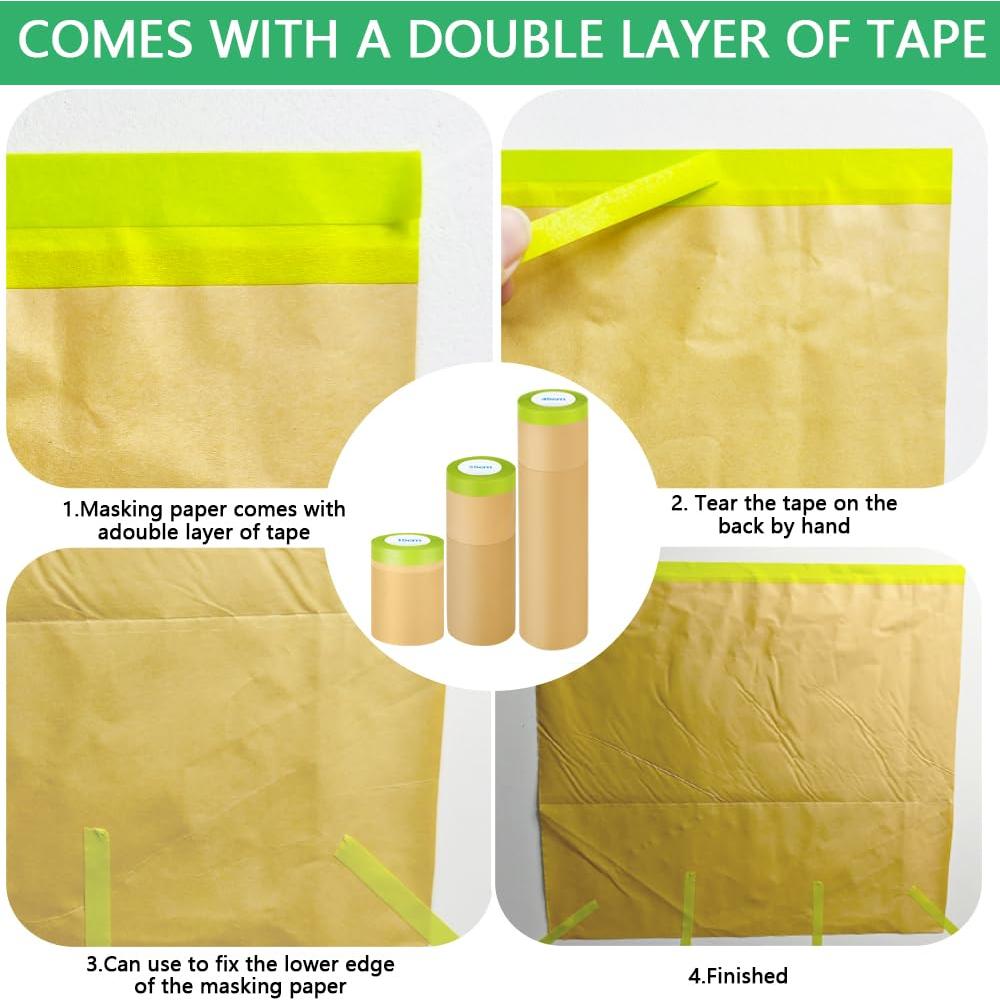 Cinta y Papel de Enmascarar NETEHA 4 Rollos 15cm x 15.24m