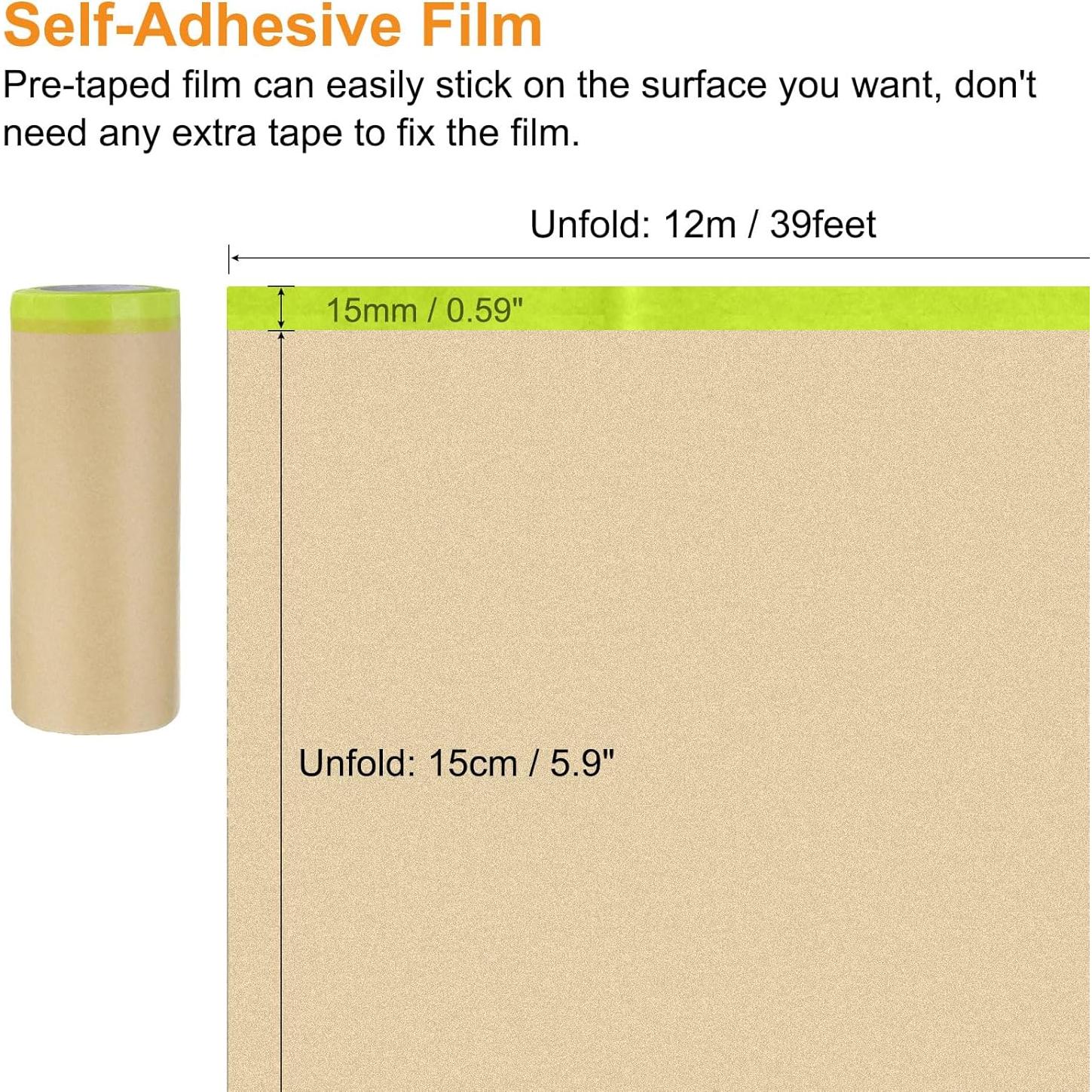 Cinta de Enmascarar Autoadhesiva uxcell 15cm x 12m 3 Rollos