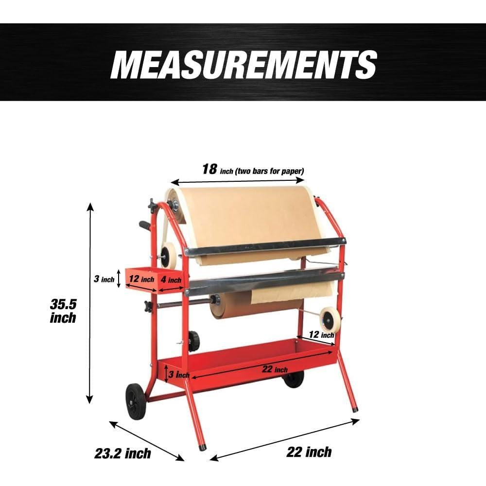 Máquina Móvil de Papel de Enmascarar 45.72 cm con Bandejas
