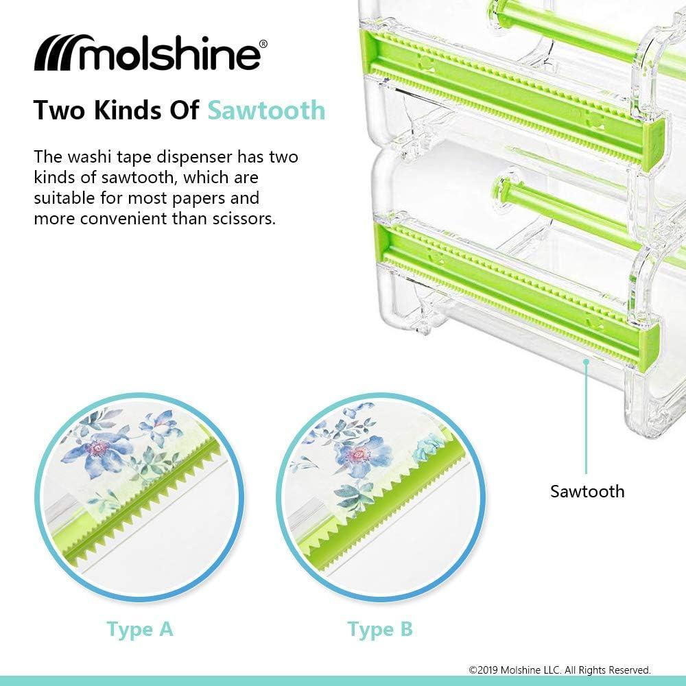 Dispensador de Cinta Adhesiva Molshine Verde 2 Piezas Multiusos
