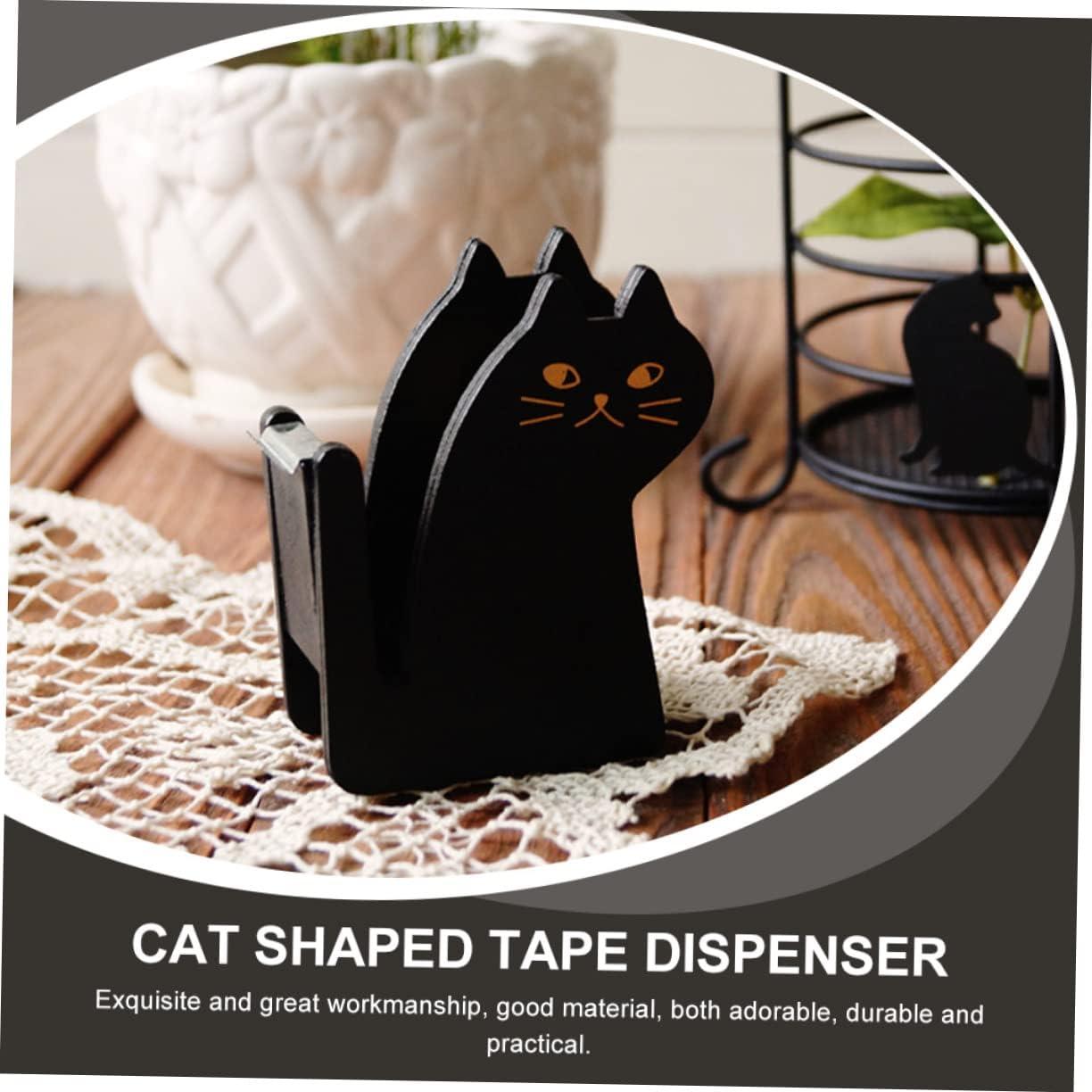 Dispensador de Cinta de Gato STOBOK - Cortador Vintage de Madera