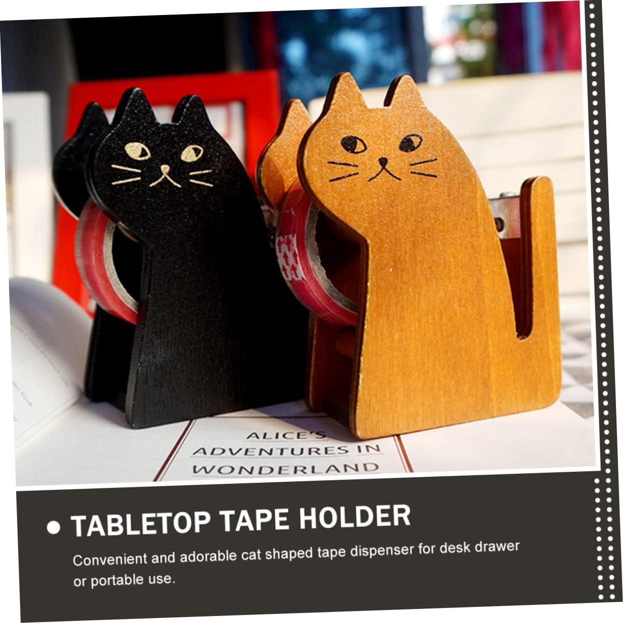 Dispensador de Cinta de Gato STOBOK - Cortador Vintage de Madera