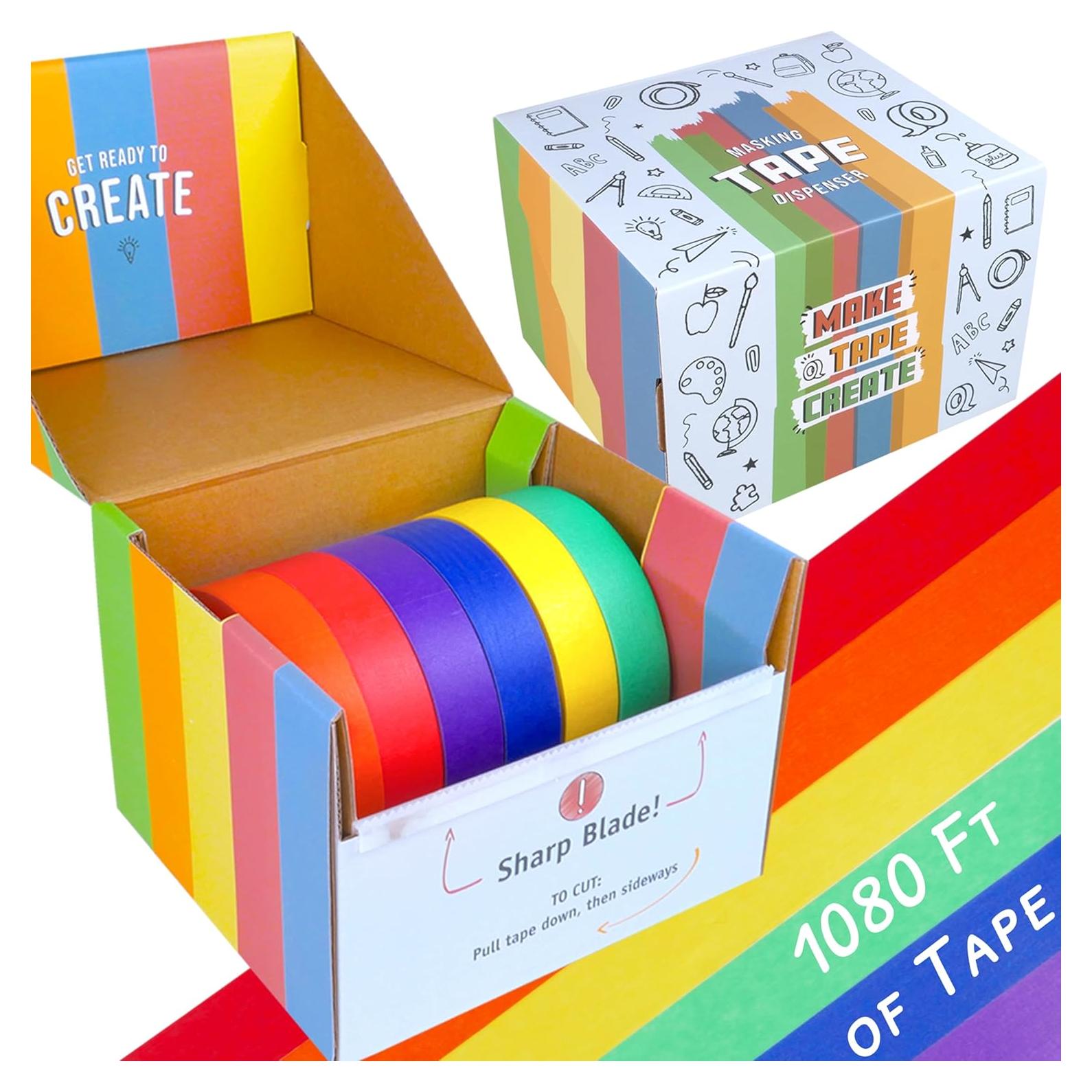 Dispensador de Cinta Adhesiva Genius Factory con 6 Rollos Coloridos