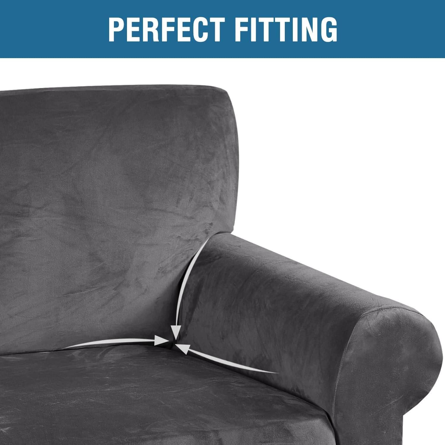 Funda de Sofá Elástica H.VERSAILTEX Terciopelo Gris 183-229 cm