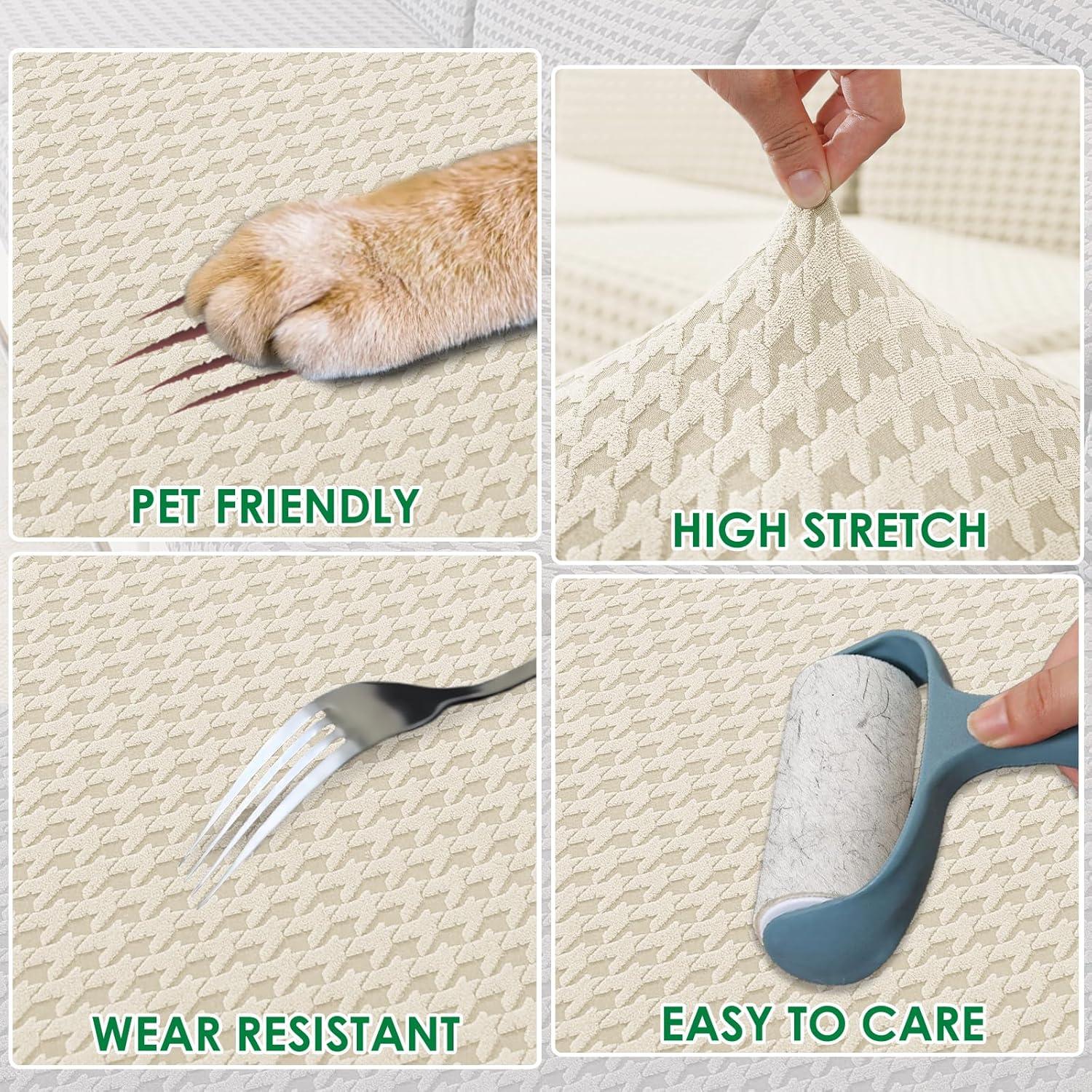 Funda de Sofá Stretch MAXIJIN Grande Beige 71-91" Antideslizante