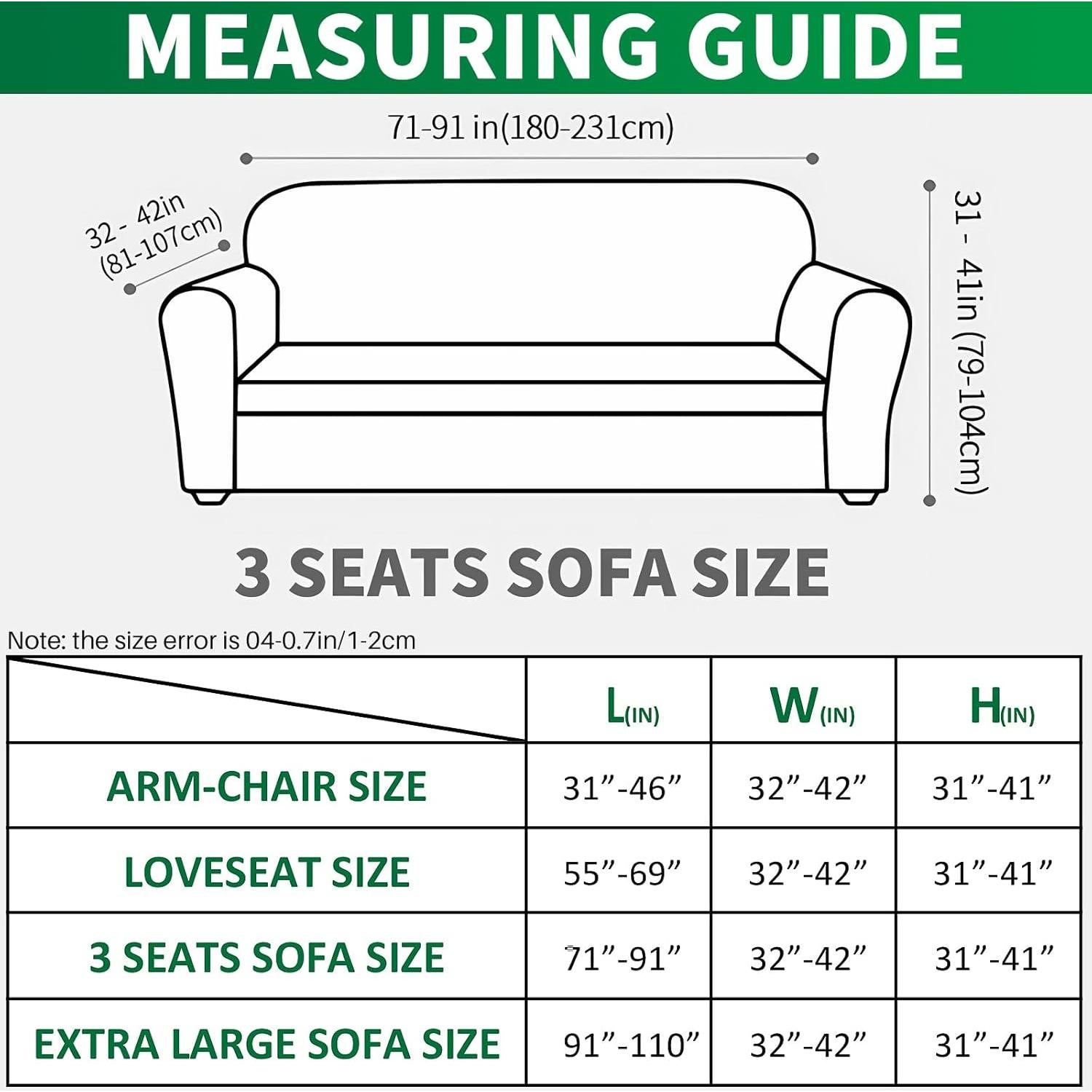 Funda de Sofá Stretch MAXIJIN Grande Beige 71-91" Antideslizante