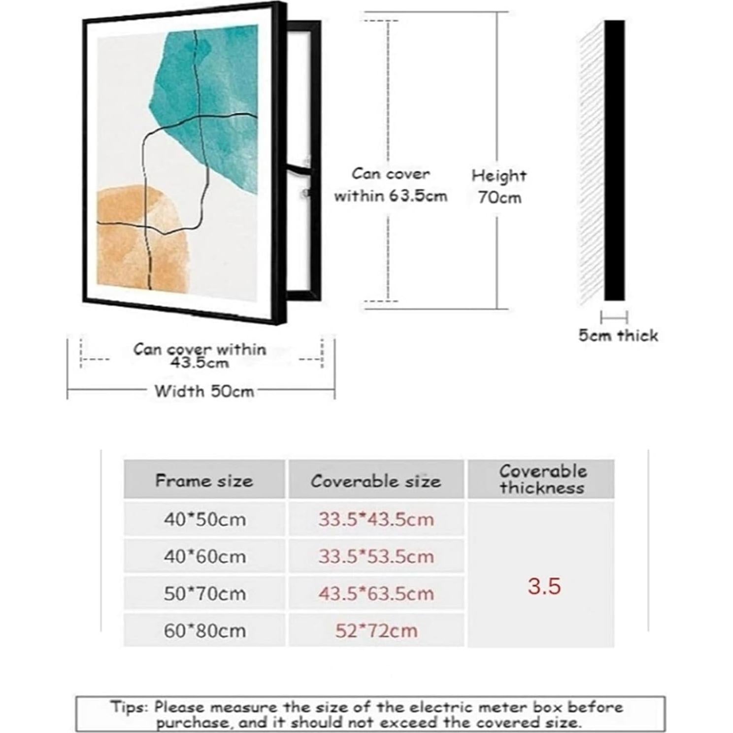 Cubierta Decorativa para Caja de Interruptores GHTALDF 50x70 cm