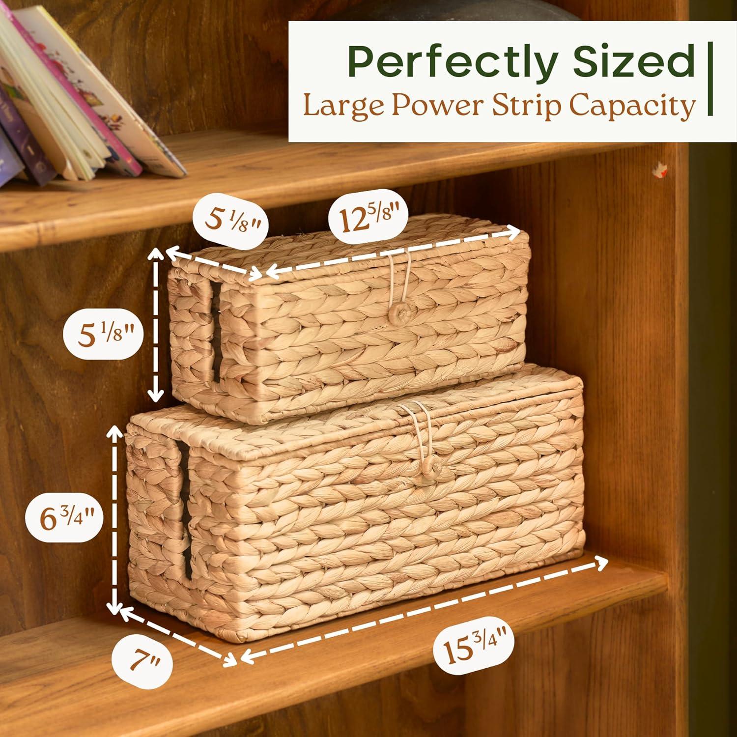 Caja de Gestión de Cables de Mimbre Chi An Home 40x17.5cm