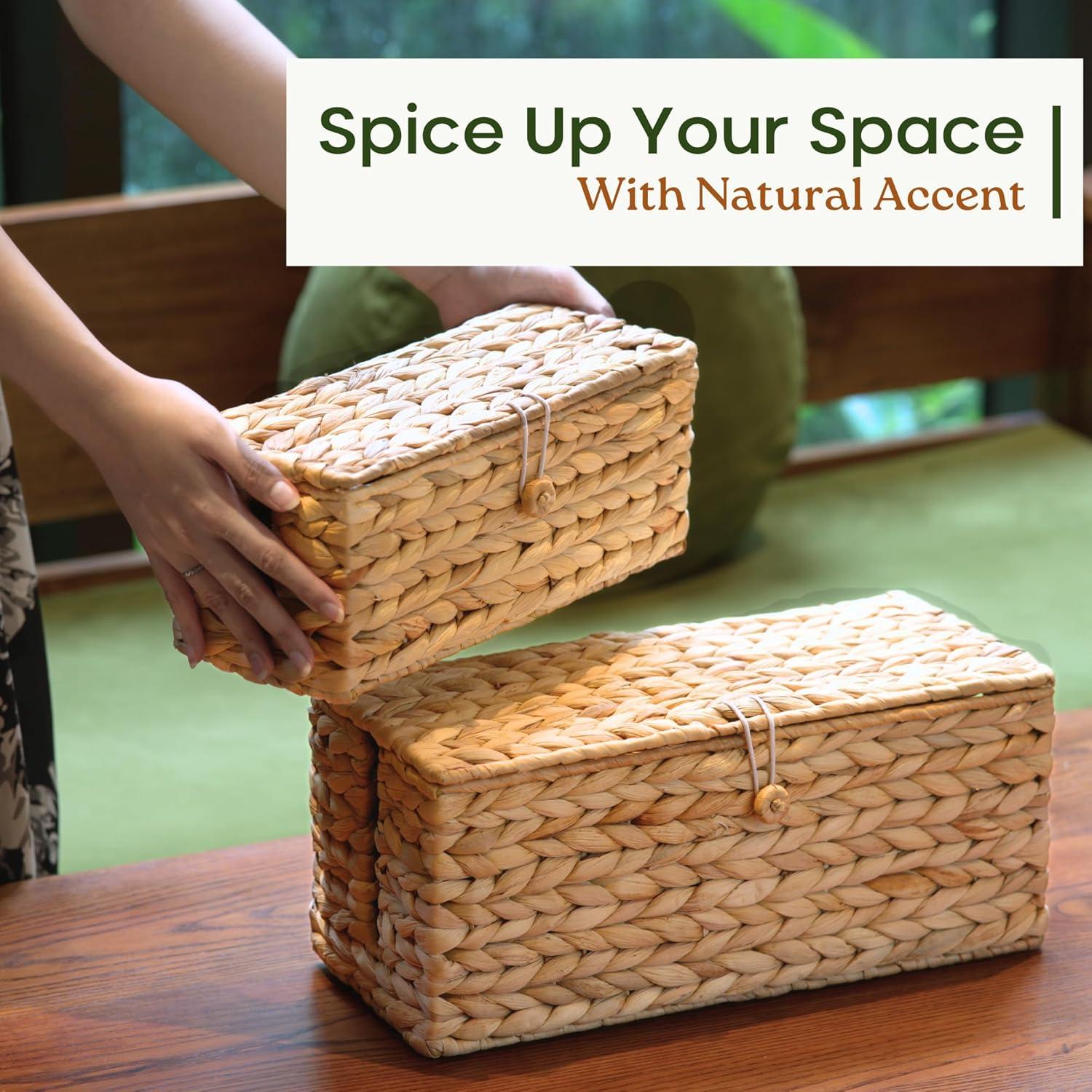 Caja de Gestión de Cables de Mimbre Chi An Home 40x17.5cm