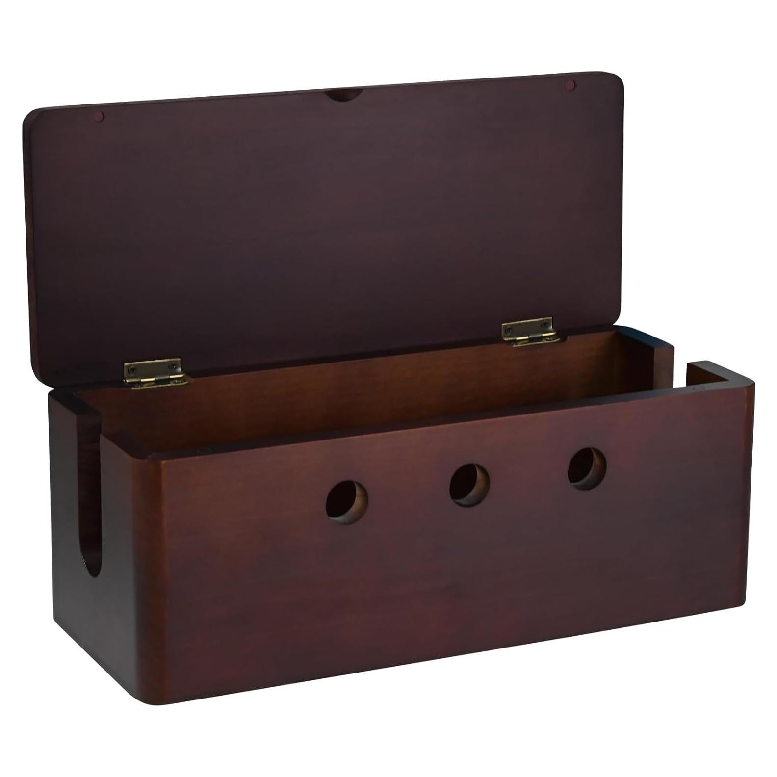 Caja Organizador de Cables Grande Lirches - Madera con Tapa Magnética