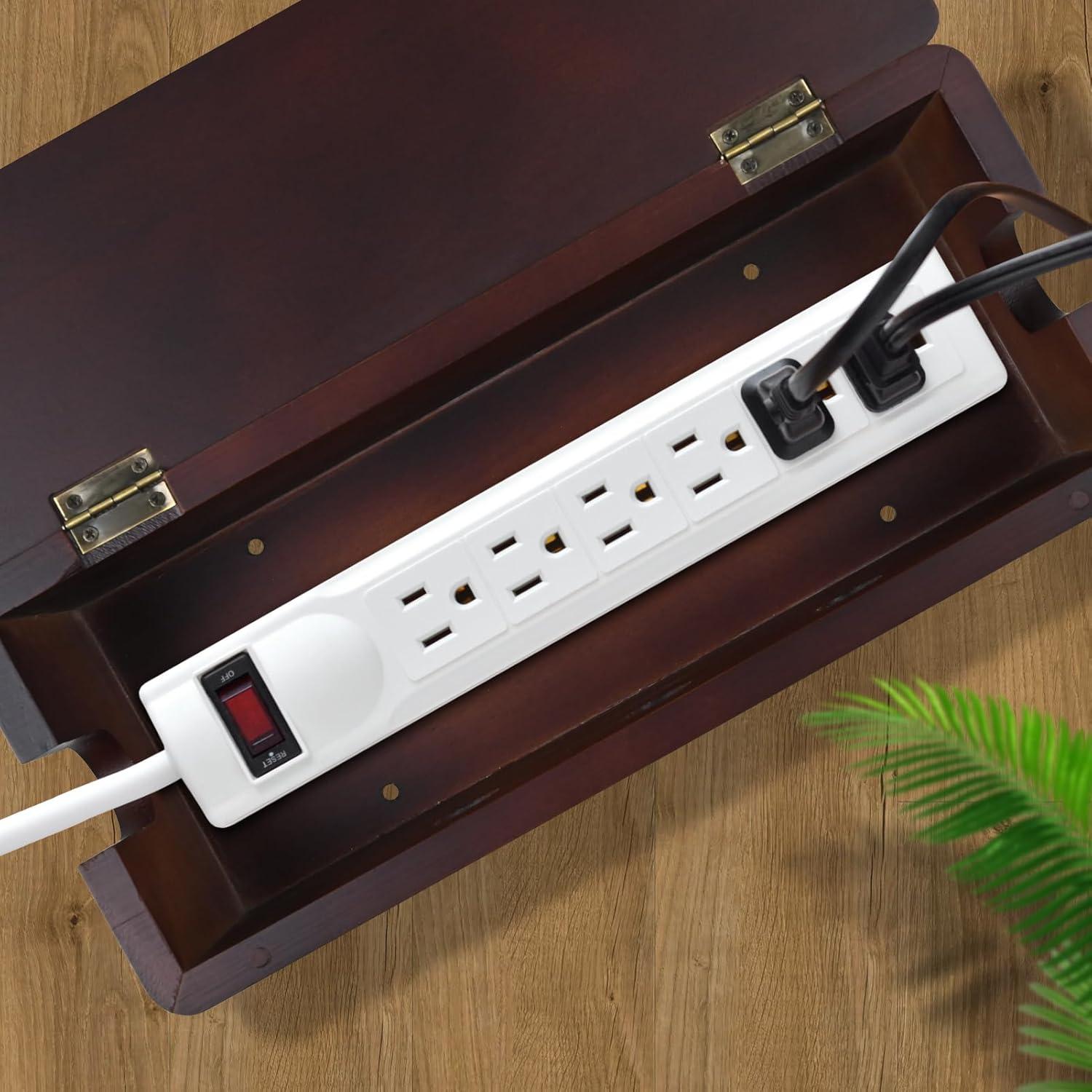 Caja Organizador de Cables Grande Lirches - Madera con Tapa Magnética