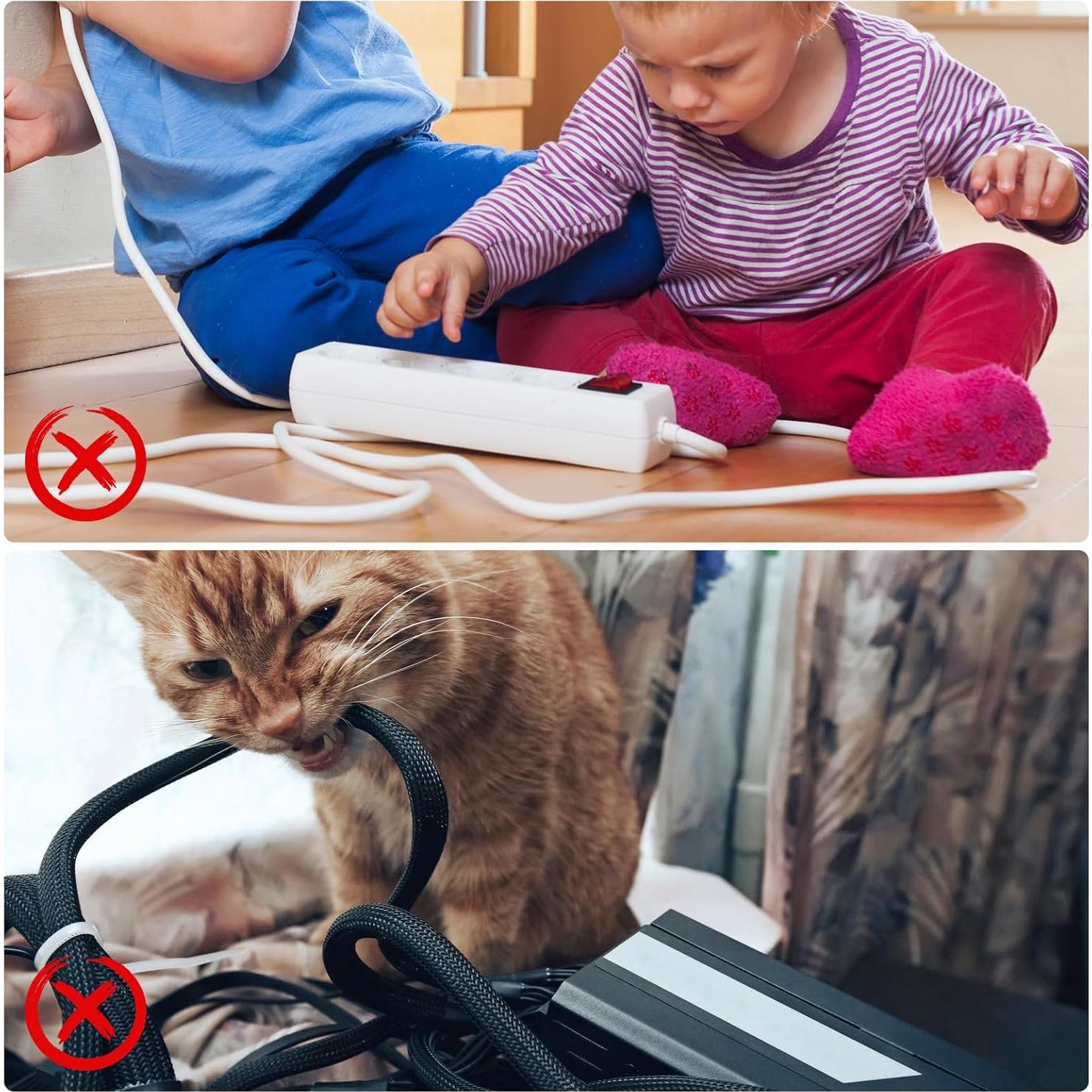 Caja Organizador de Cables Grande Lirches - Madera con Tapa Magnética