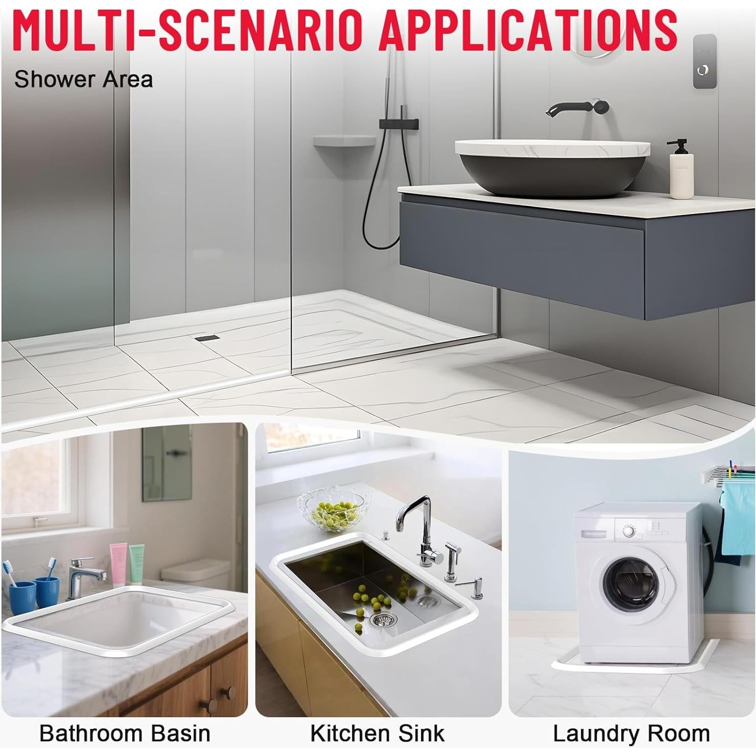 Umbral de Ducha Hzetuu 170cm Silicona Impermeable Autoadhesivo