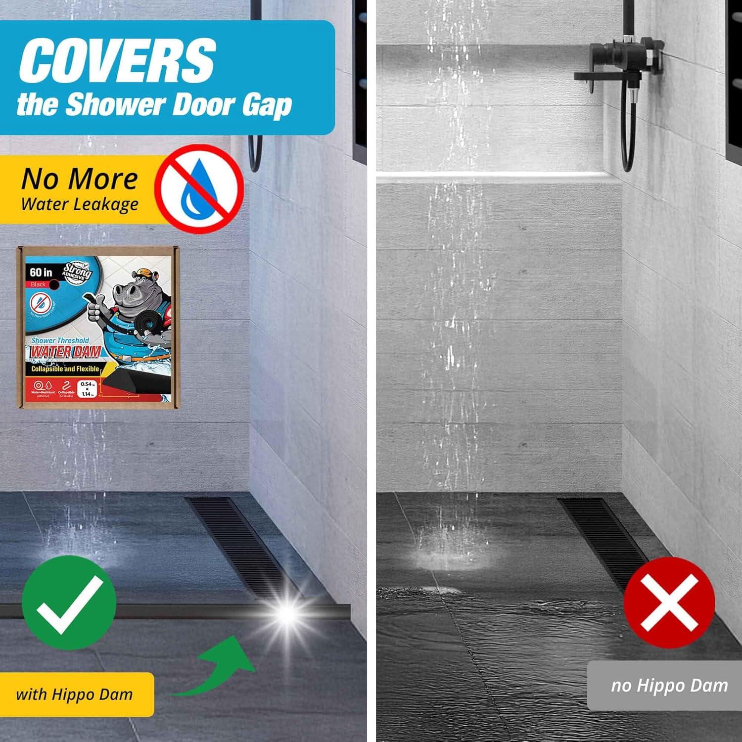 Barrera de Agua para Ducha Hippo Dam 60" Triangular Negra