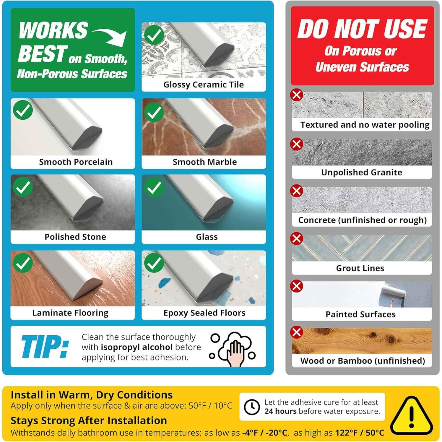 Barrera de Agua para Ducha Hippo Dam 60" Triangular Negra