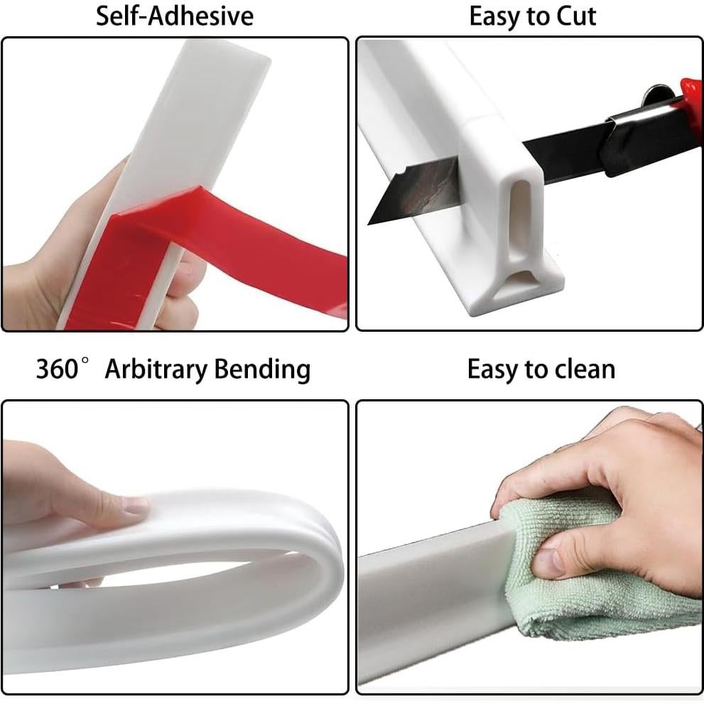 Dique de Ducha Plegable MVUENLEYOG 99 cm Negro Silicona