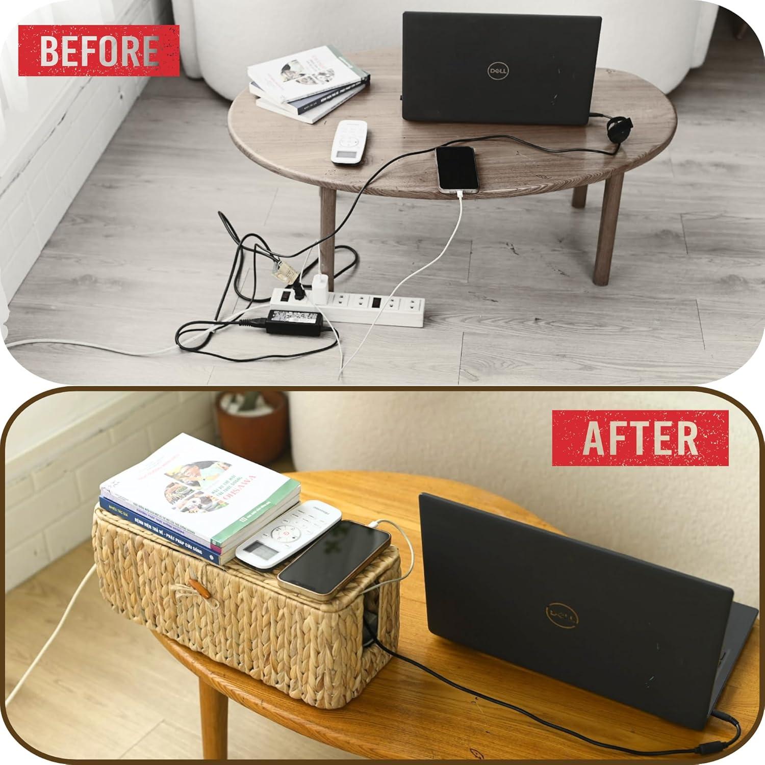 Caja de Gestión de Cables Chumdecor 39.88x18.03 cm Tejida