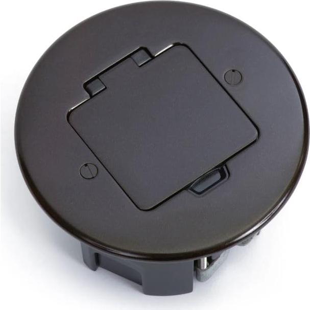 Caja de Piso Redonda Lew Electric RB-XX 20A Tapa Metal Bronce