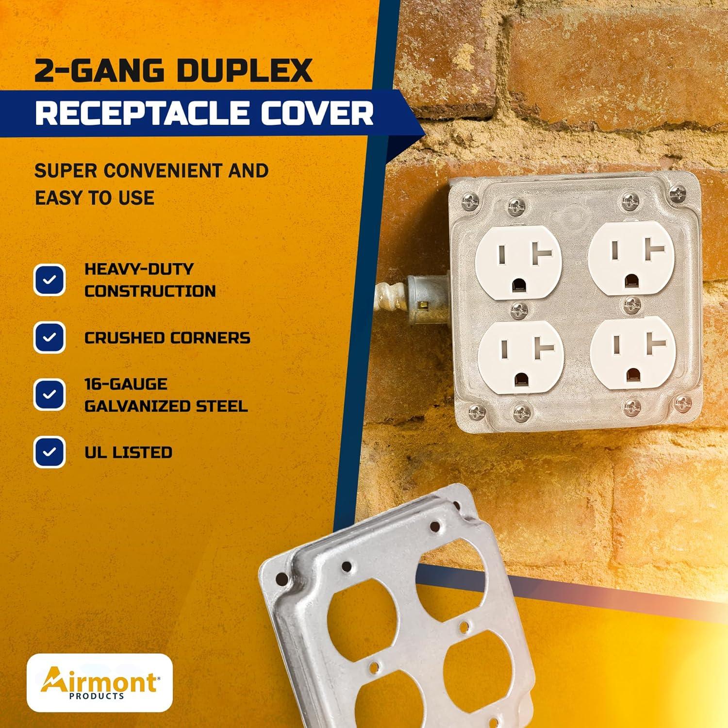 Caja Eléctrica de Metal 4x4" Airmont con Tapa y Receptáculos