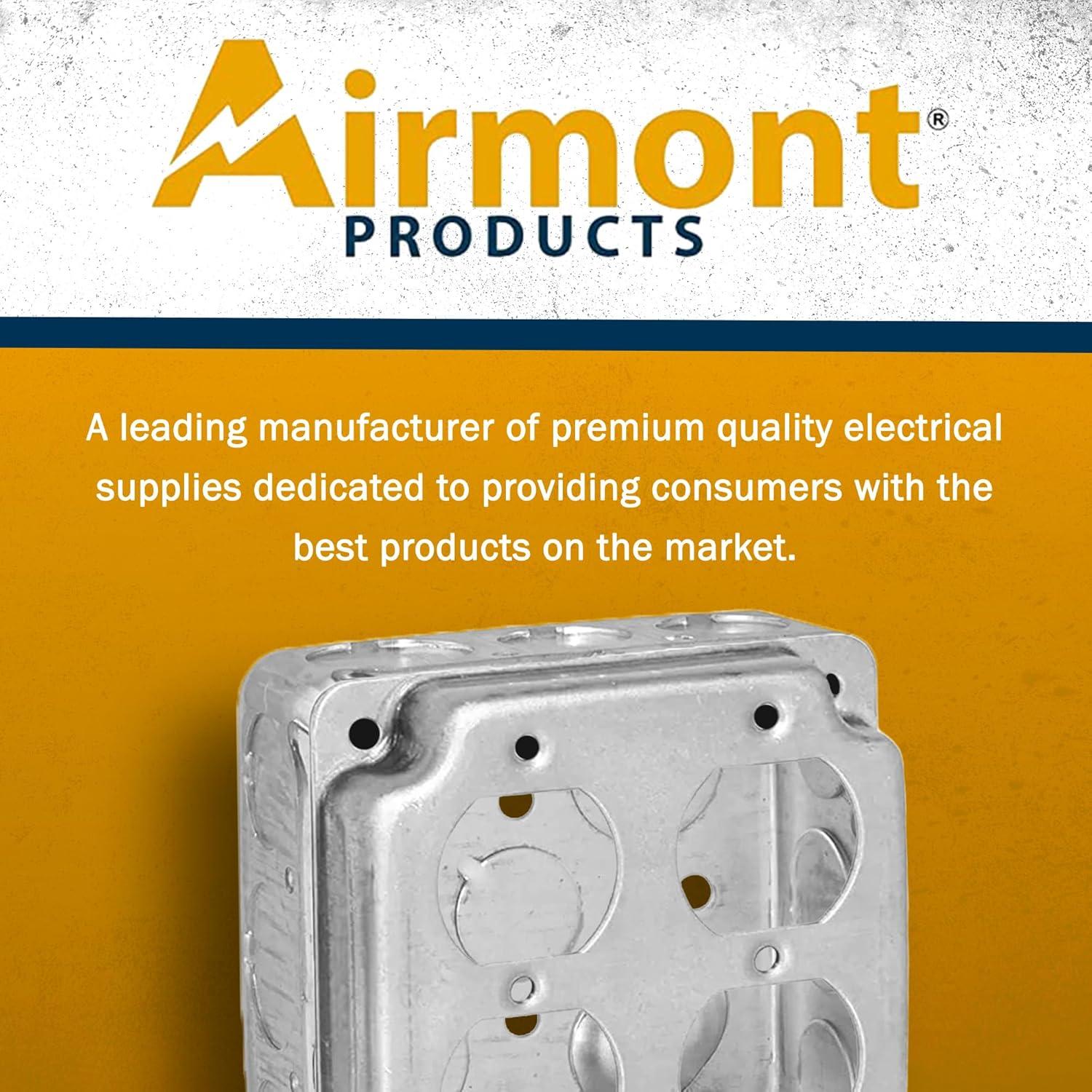 Caja Eléctrica de Metal 4x4" Airmont con Tapa y Receptáculos