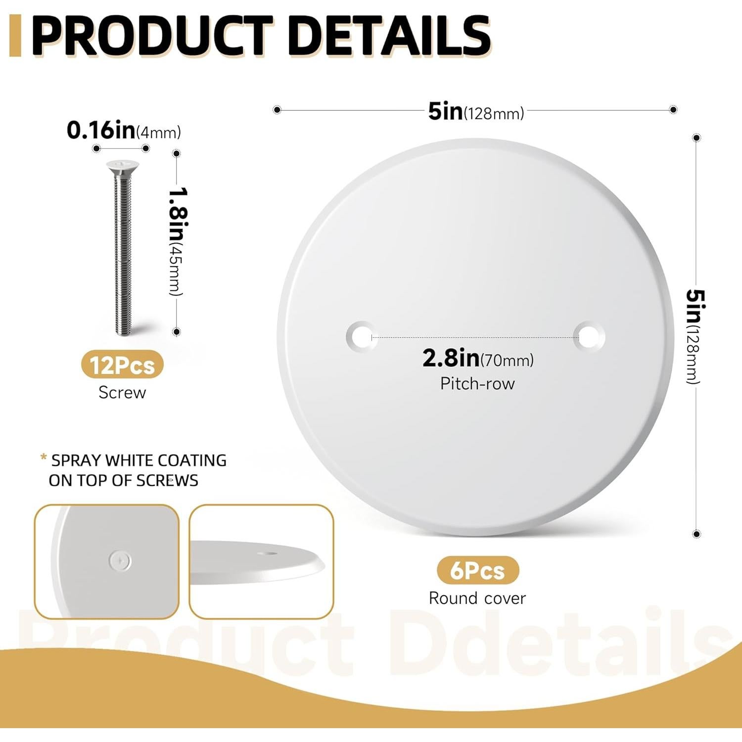 Placa de Cubierta Redonda de Techo Gadgetzan 5" Metal 3 Pcs
