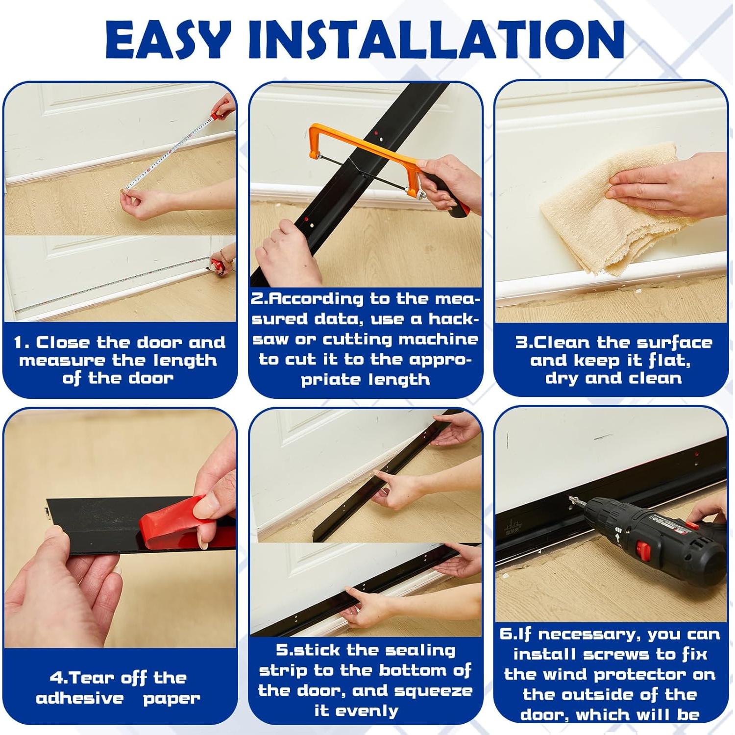 Cortaviento de Metal Gisafai 2 Pcs 91.44 cm Negro