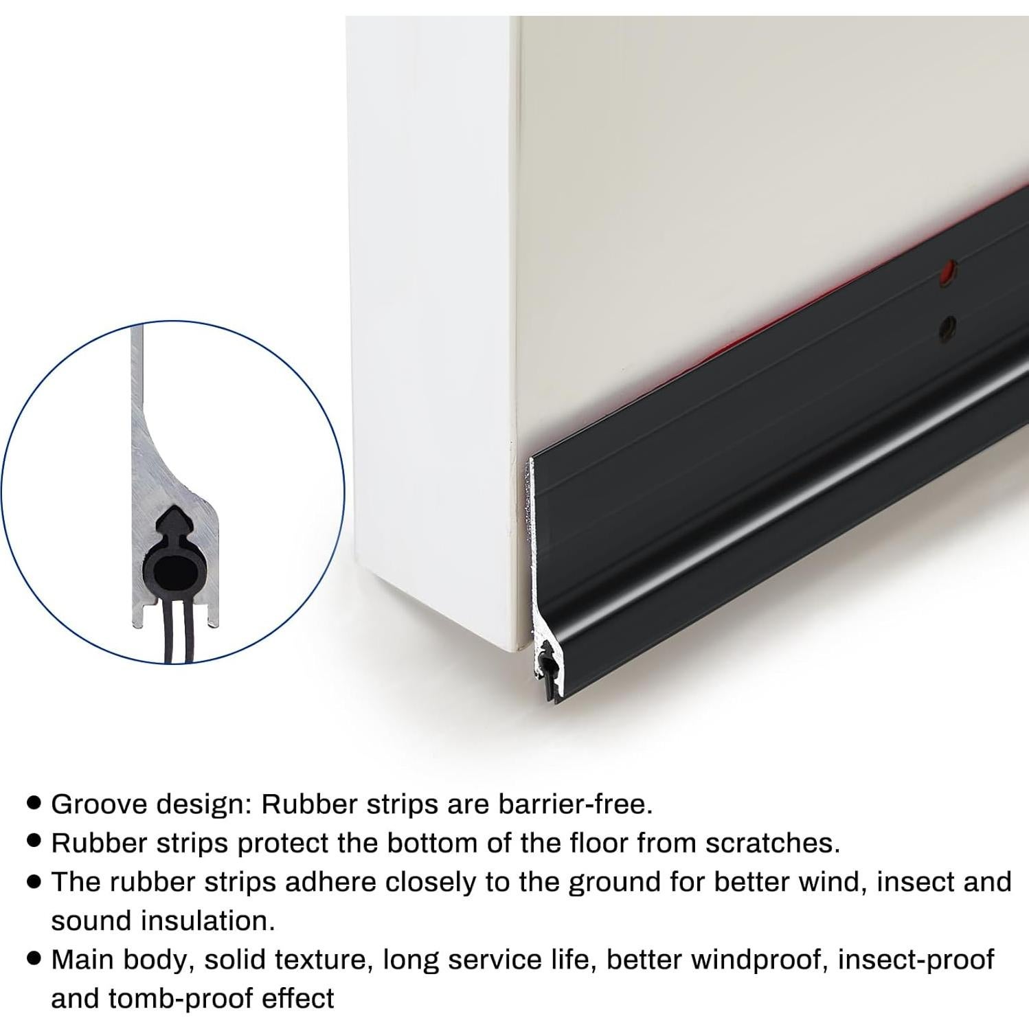 Cortaviento de Metal Gisafai 2 Pcs 91.44 cm Negro