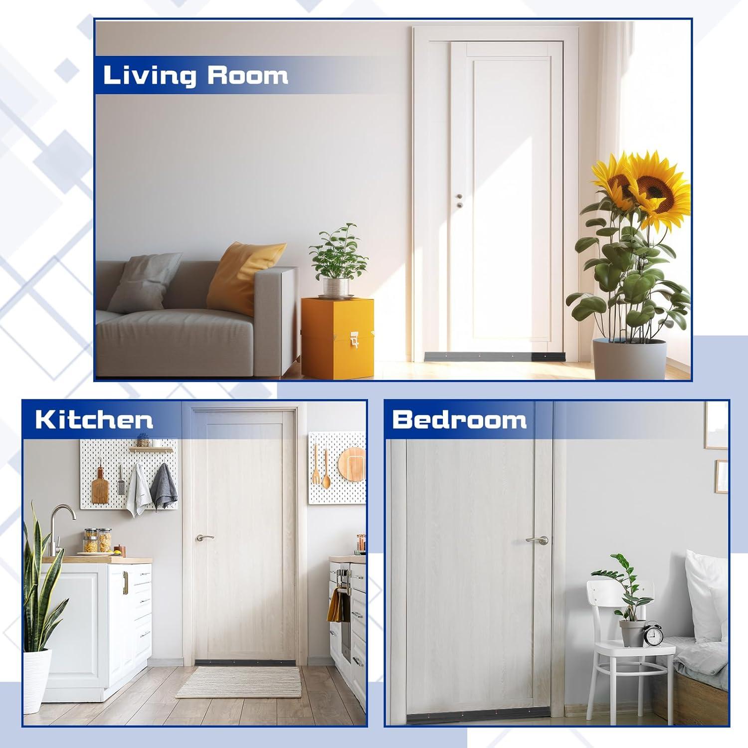 Cortaviento de Metal Gisafai 2 Pcs 91.44 cm Negro