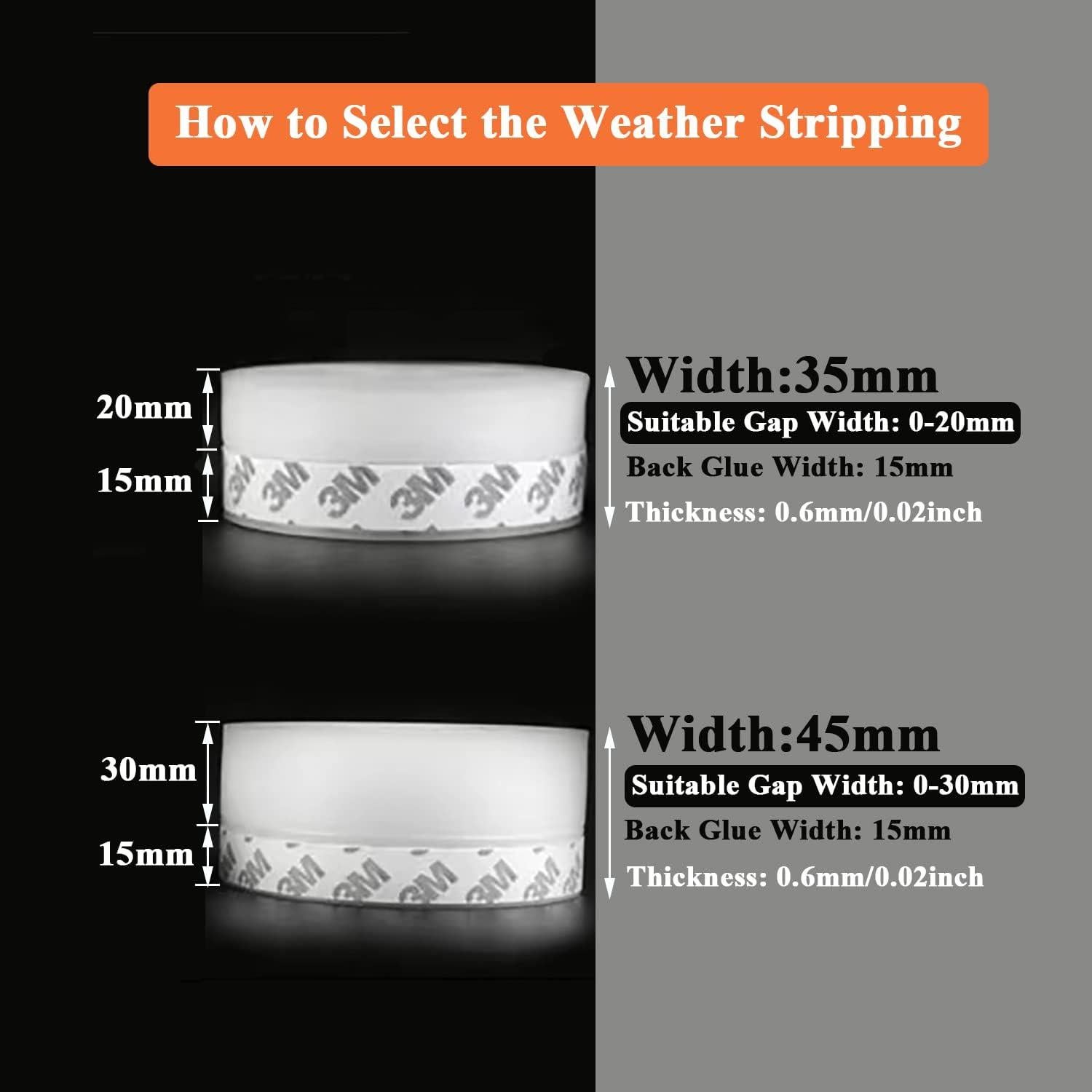 Tira de Sellado de Silicona Dstorelhp 5m 35mm para Puertas y Ventanas