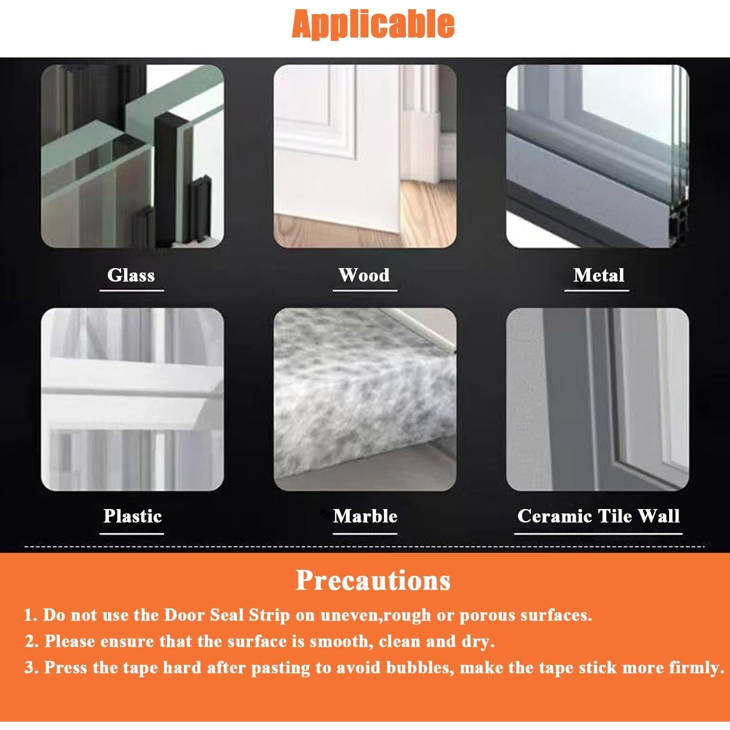 Tira de Sellado para Puertas Dstorelhp 10M Silicona 45mm Transparente