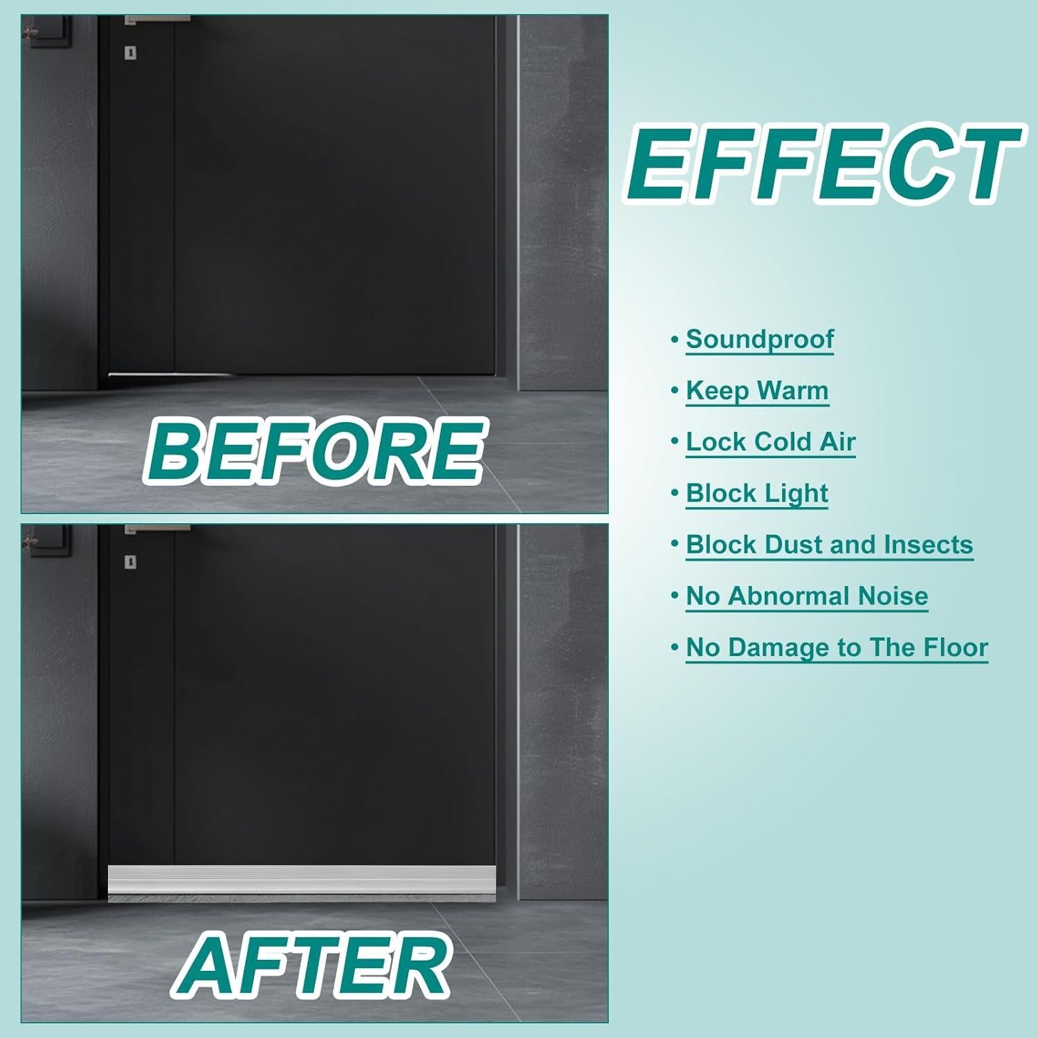 Barrera de Puerta uxcell 100 cm x 3.5 cm TPE Negro Aislante