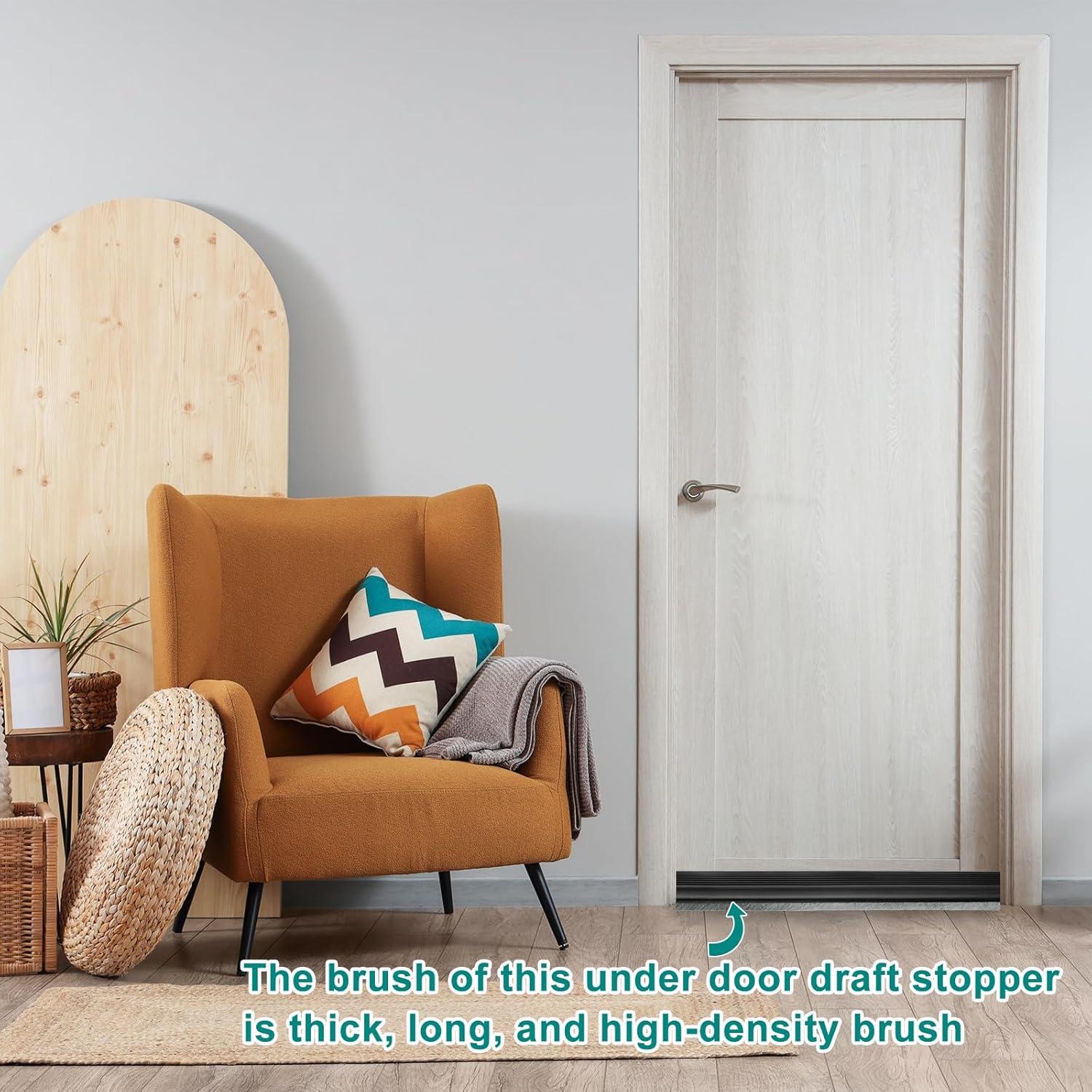 Barrera de Puerta uxcell 100 cm x 3.5 cm TPE Negro Aislante