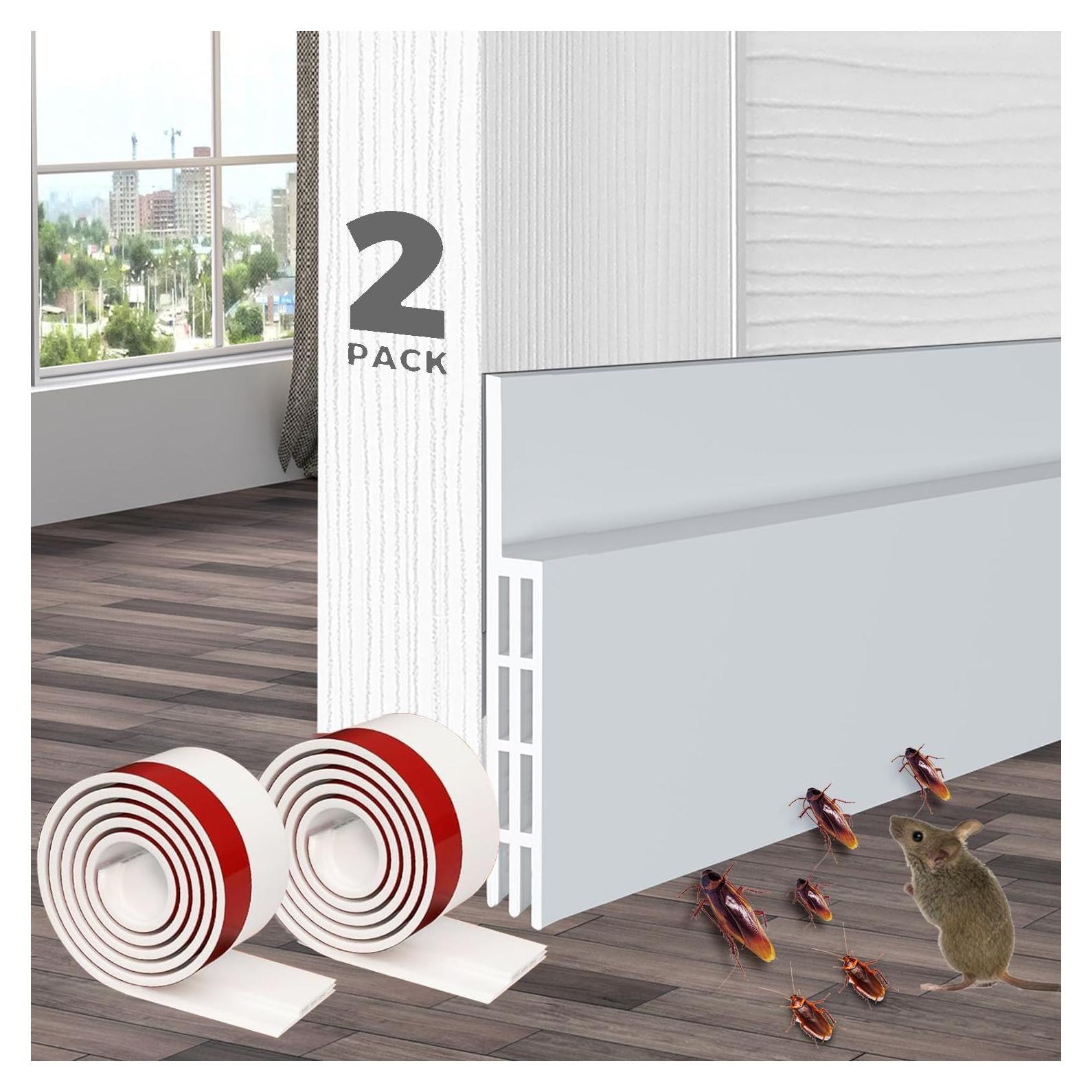 2 Tapones para Corrientes de Aire de Puerta - Sellador Acústico Blanco