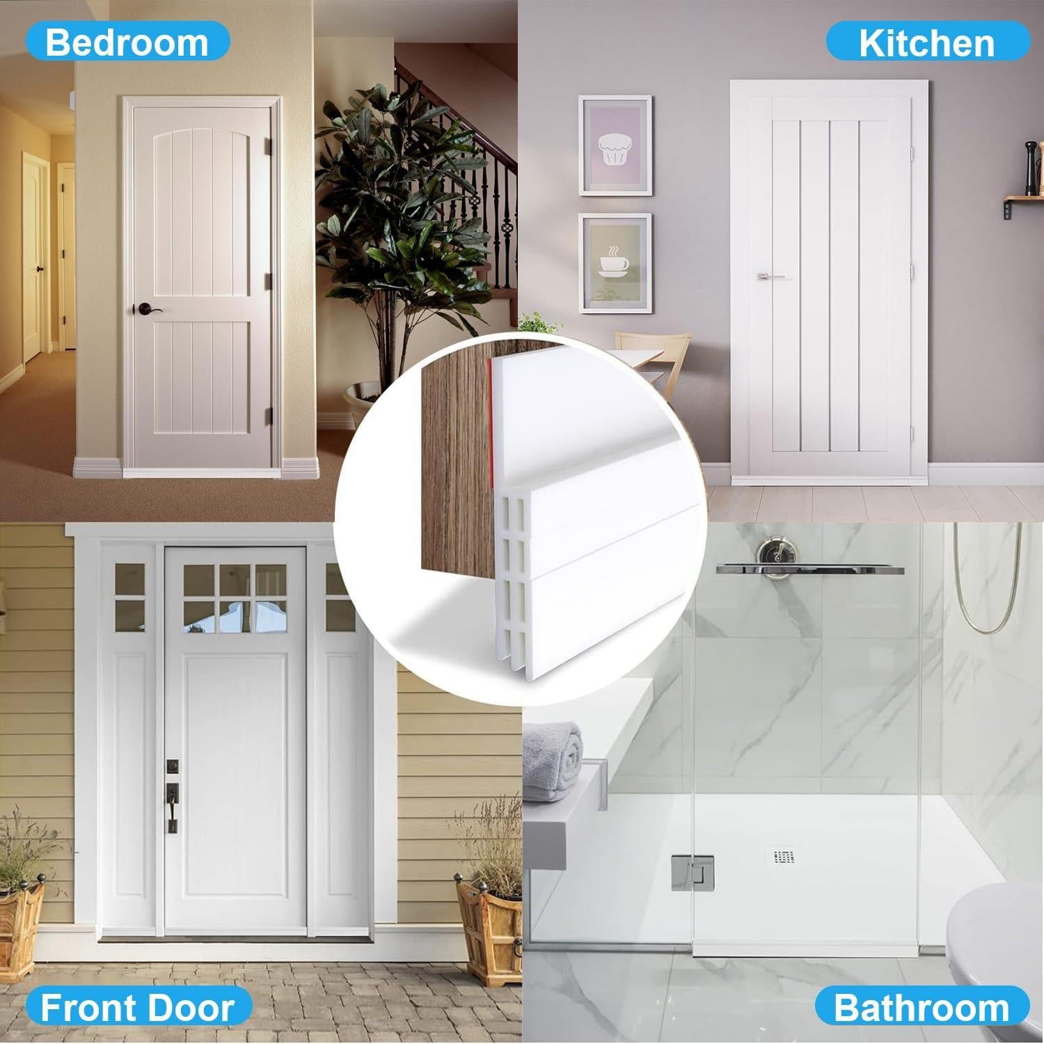 2 Tapones para Corrientes de Aire de Puerta - Sellador Acústico Blanco