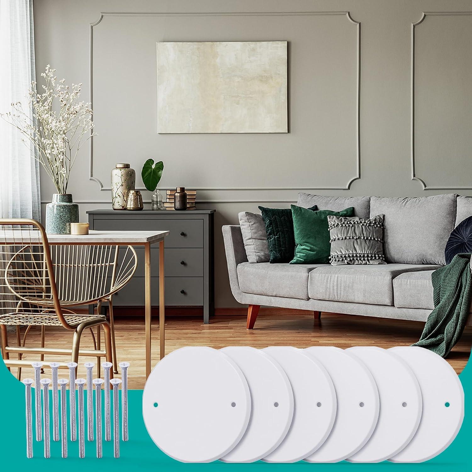 Placa de Cubierta de Techo Wuno Shop 5" Redonda Metal 3 Pcs