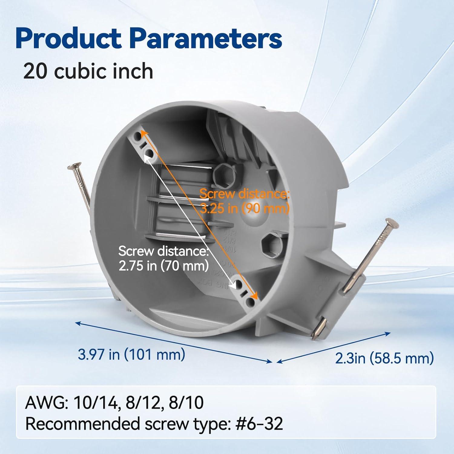Caja Eléctrica de Techo Togalonn Redonda 20 Pulgadas 6 Unidades