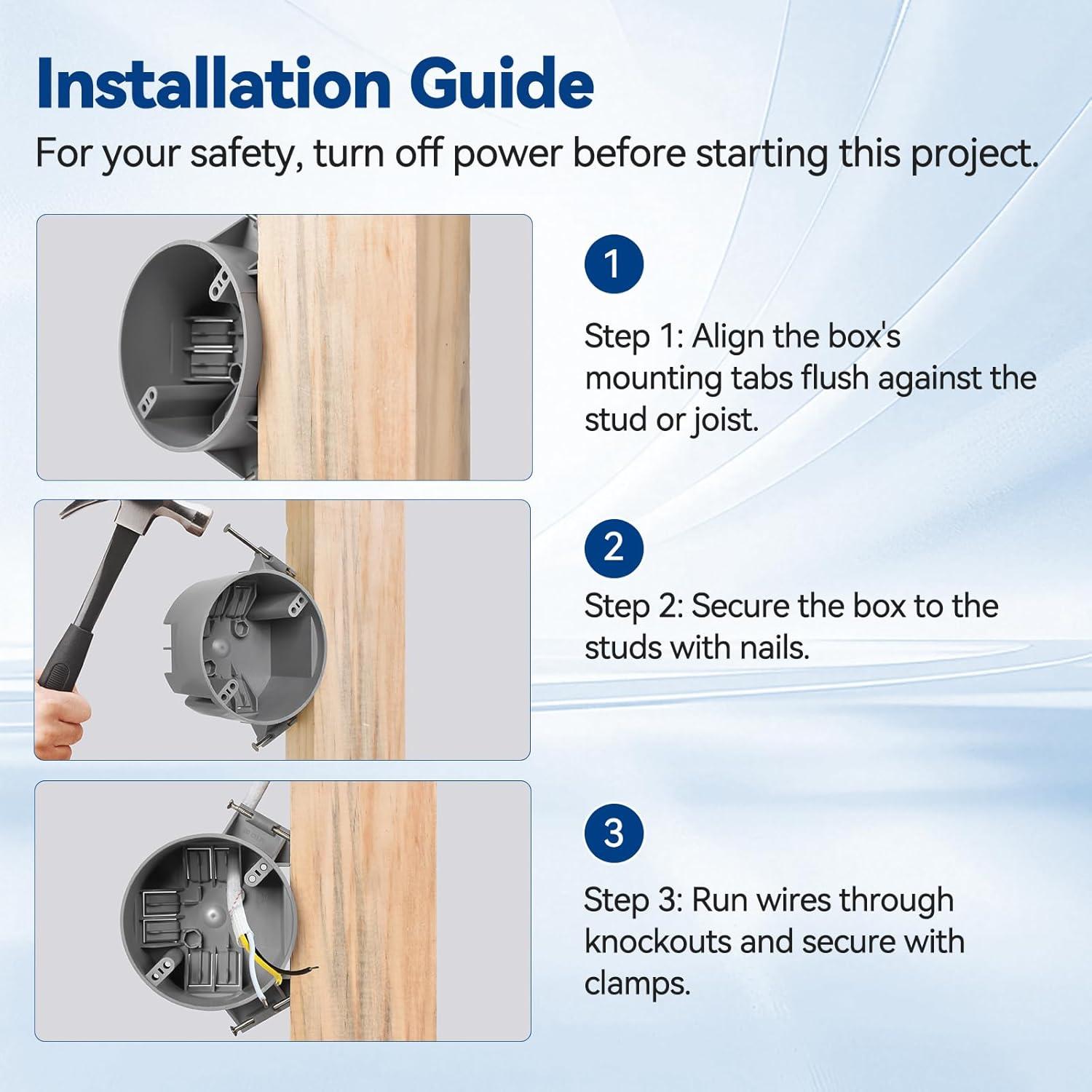 Caja Eléctrica de Techo Togalonn Redonda 20 Pulgadas 6 Unidades