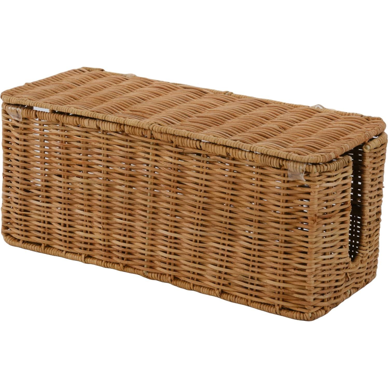 Caja Organizadora de Cables PEMAR de Mimbre Natural 33x14.5cm