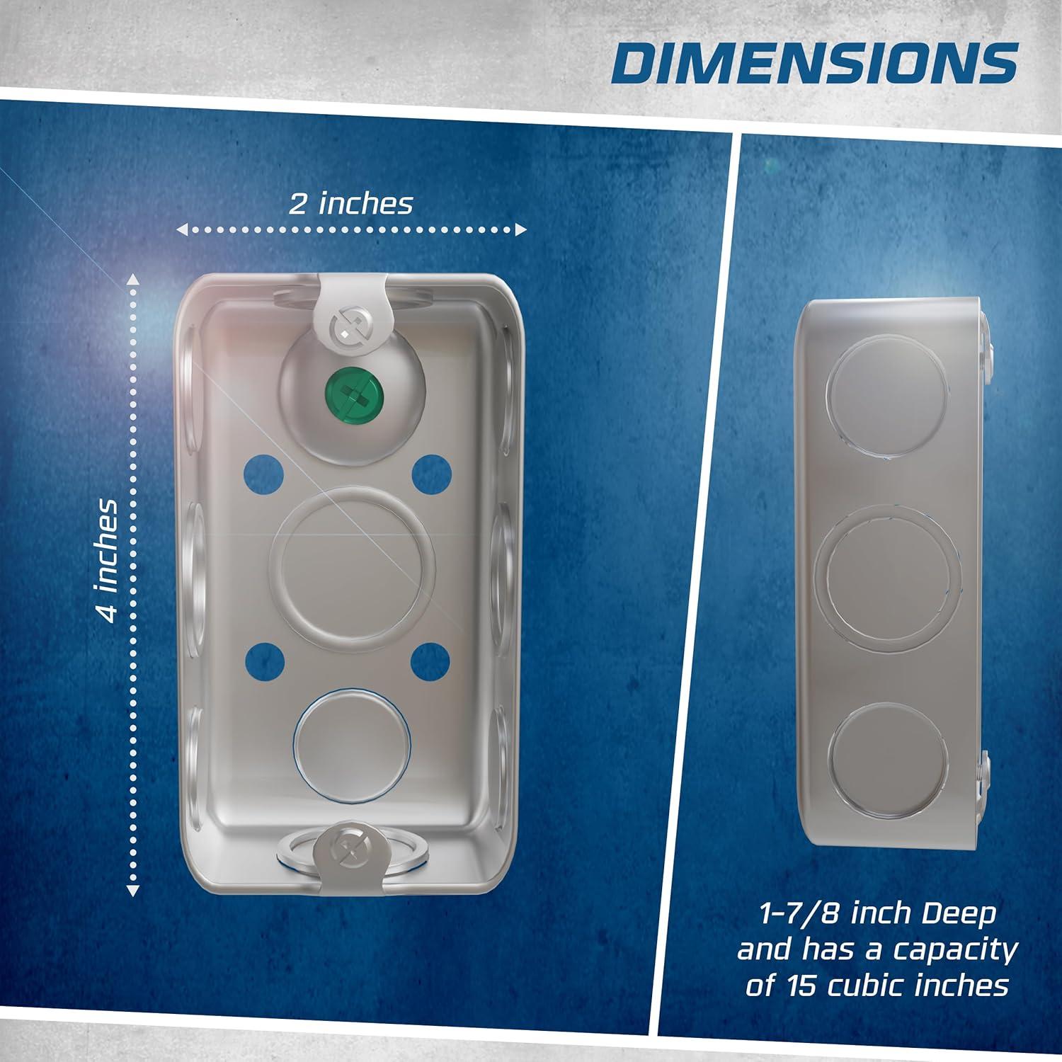 Caja Eléctrica Rectangular OHLECTRIC 4" Acero 1-7/8" Profundidad