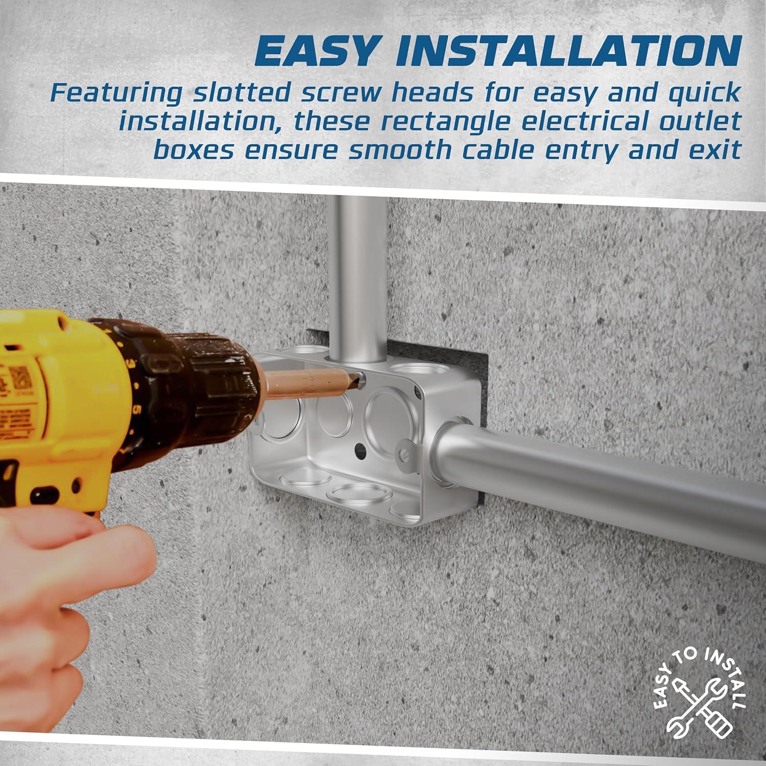 Caja Eléctrica Rectangular OHLECTRIC 4" Acero 1-7/8" Profundidad