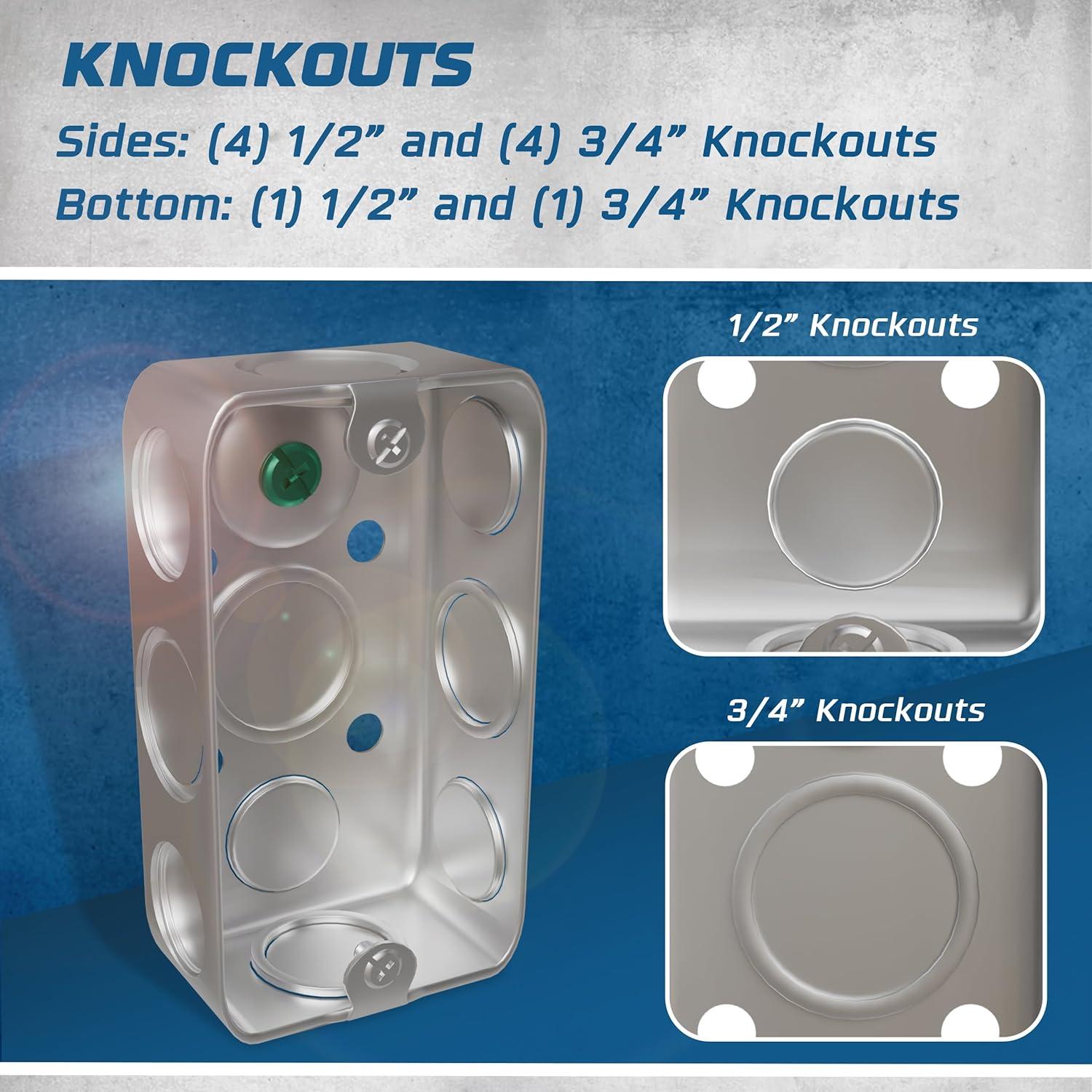 Caja Eléctrica Rectangular OHLECTRIC 4" Acero 1-7/8" Profundidad