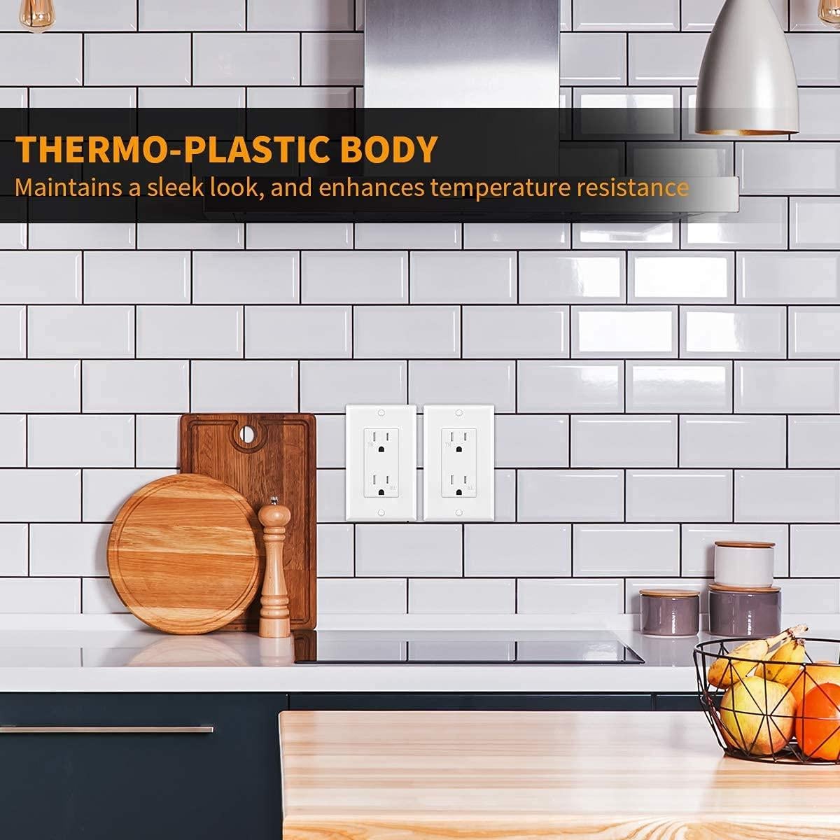 Toma de Corriente Decorativa Micmi 15A 125V Blanca 50 Paquete