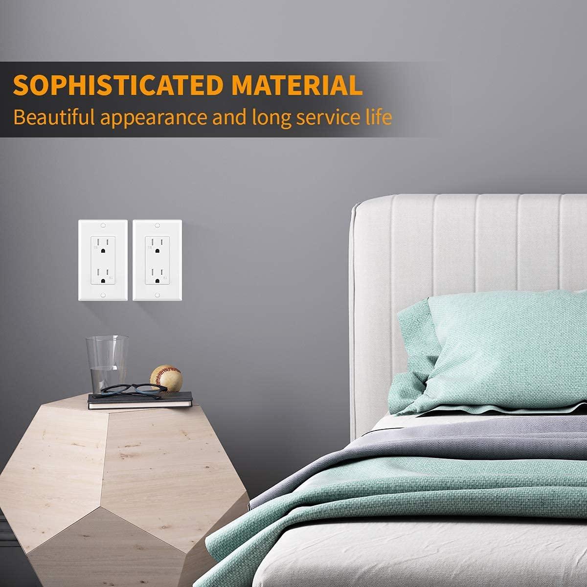 Toma de Corriente Decorativa Micmi 15A 125V Blanca 50 Paquete