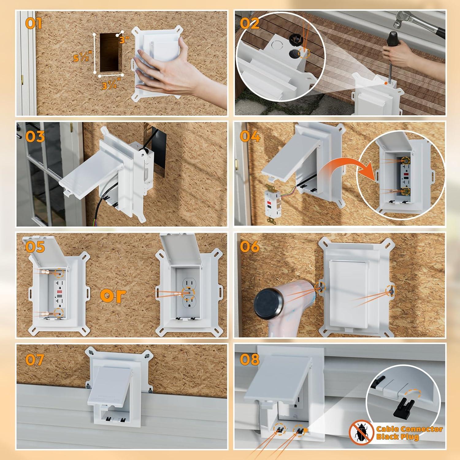 Caja de Salida Empotrada Dremica DBVS1W-1 Blanca 2 Pcs