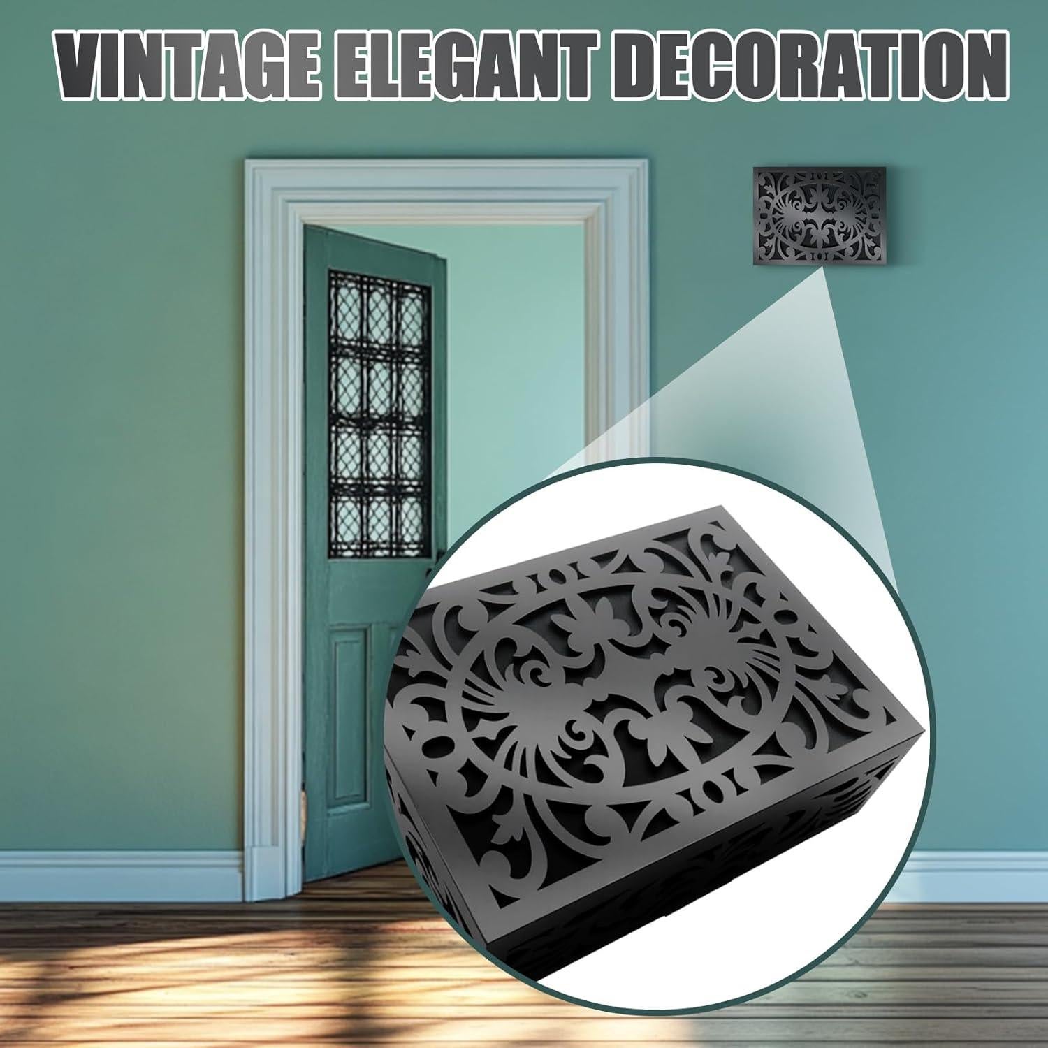 Cubierta de Timbre de Puerta de Madera Negra GRAUES 25x20x8cm