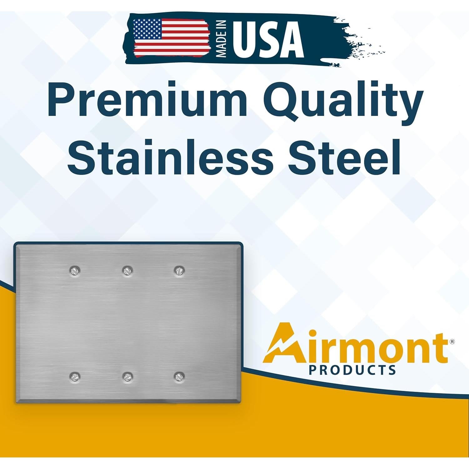 Placa de Pared Sobredimensionada Airmont 3 Gang Acero Inoxidable