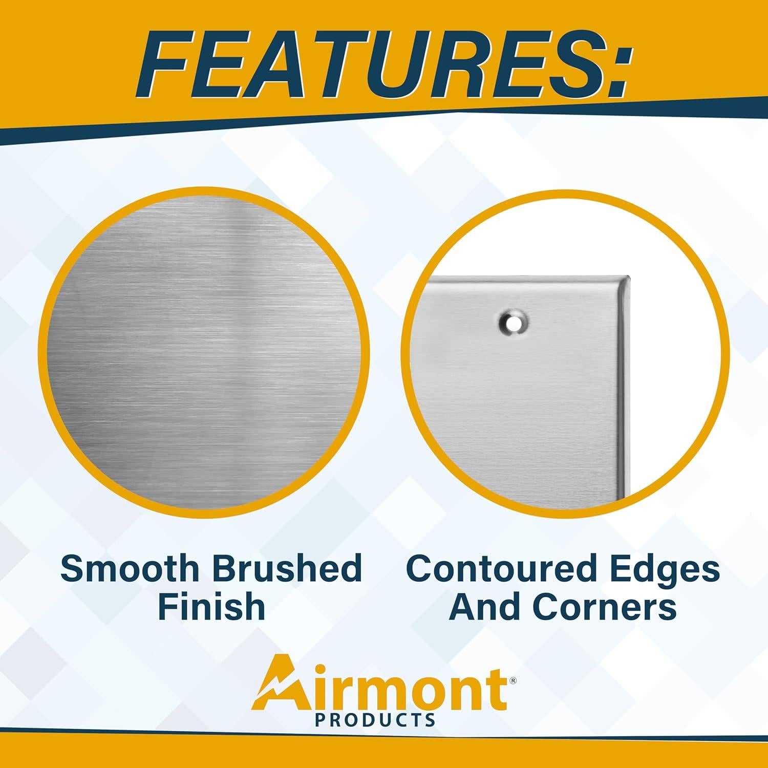 Placa de Pared Sobredimensionada Airmont 3 Gang Acero Inoxidable